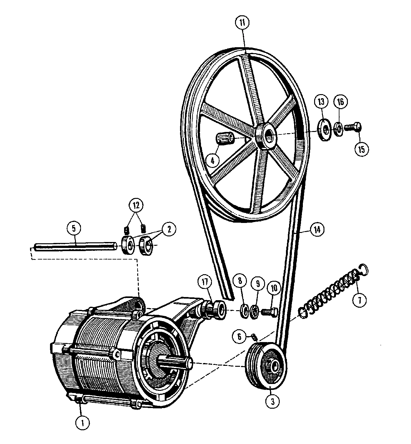 10 - MOTOR & BASKET PULLEY (SERIES 10)