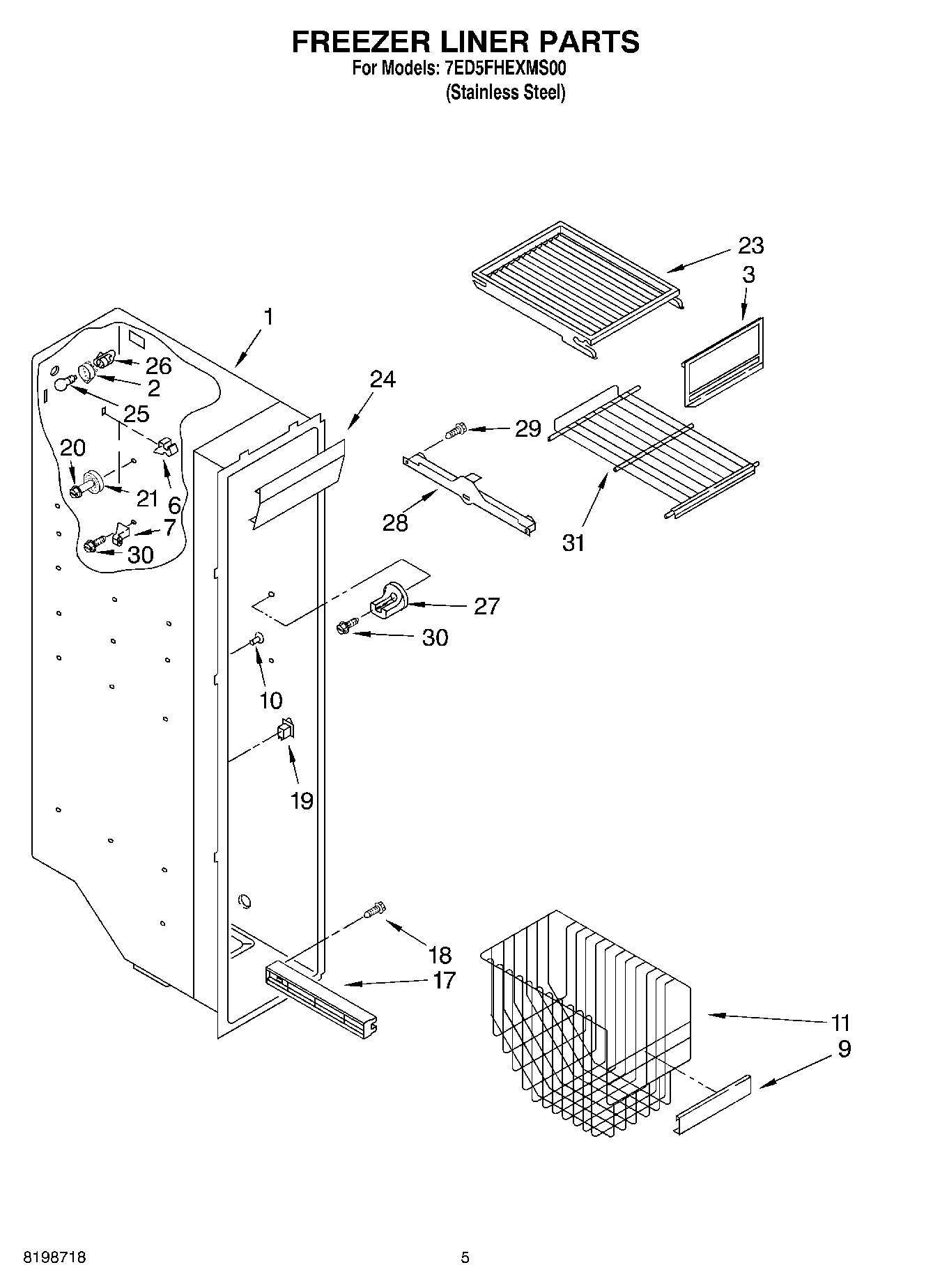 04 - FREEZER LINER PARTS