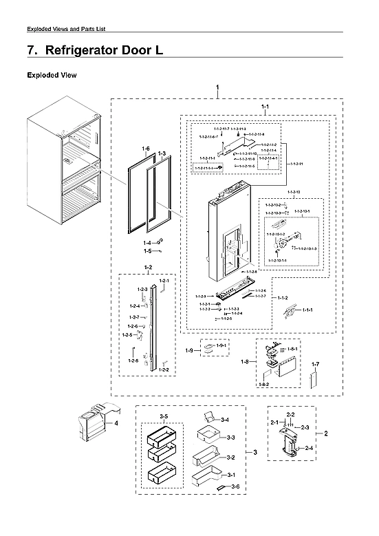 Left Refrigerator Door Parts