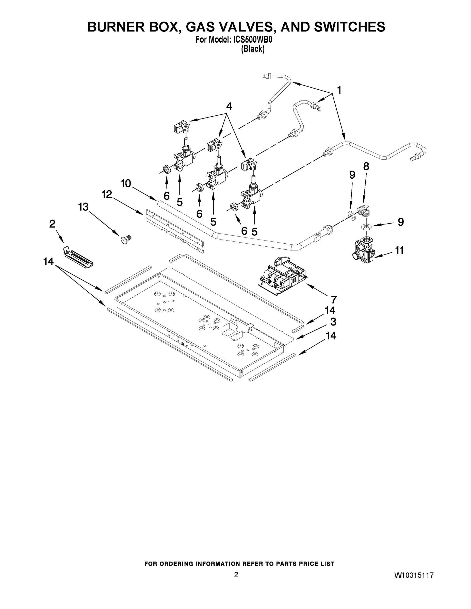 02 - BURNER BOX, GAS VALVES, AND SWITCHES