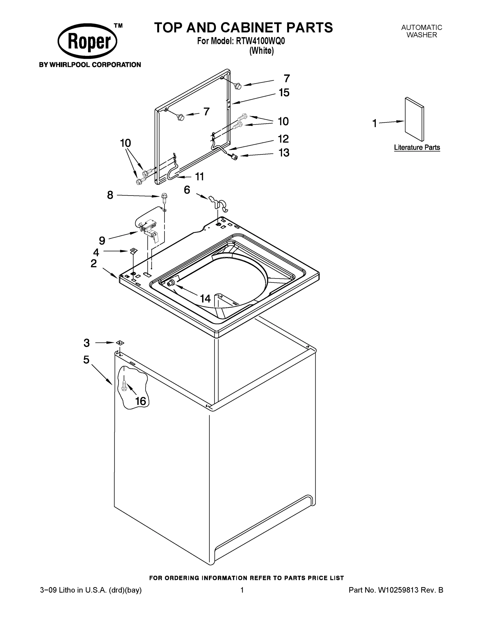 01 - TOP AND CABINET PARTS
