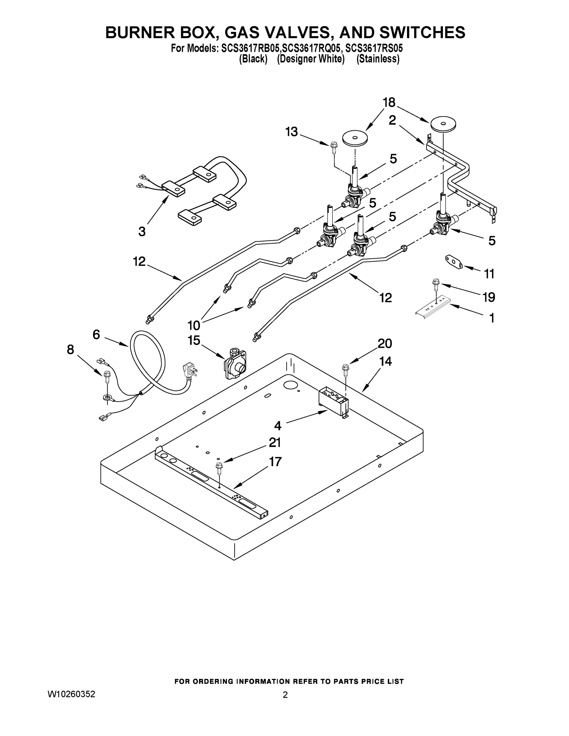 02 - BURNER BOX, GAS VALVES, AND SWITCHES