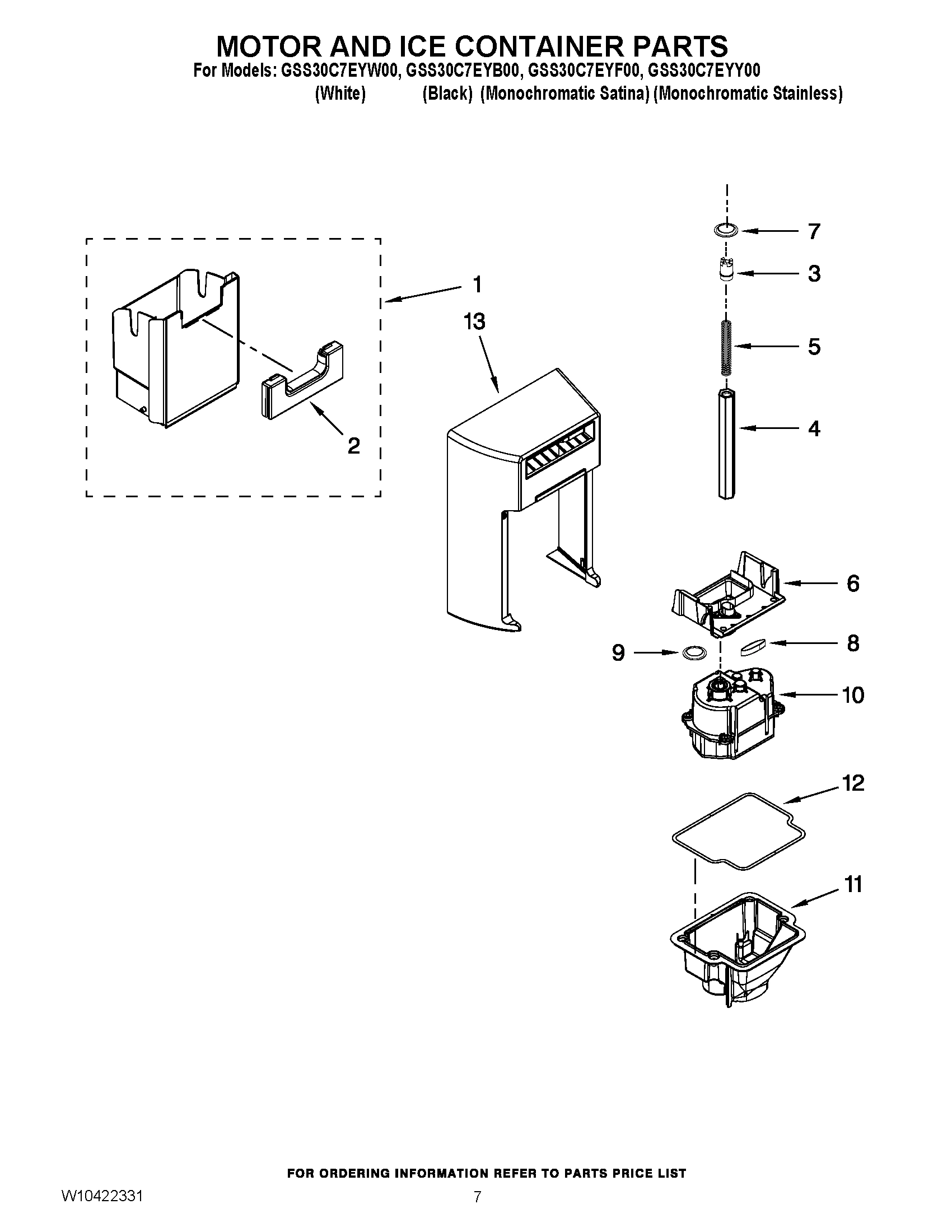 05 - MOTOR AND ICE CONTAINER PARTS