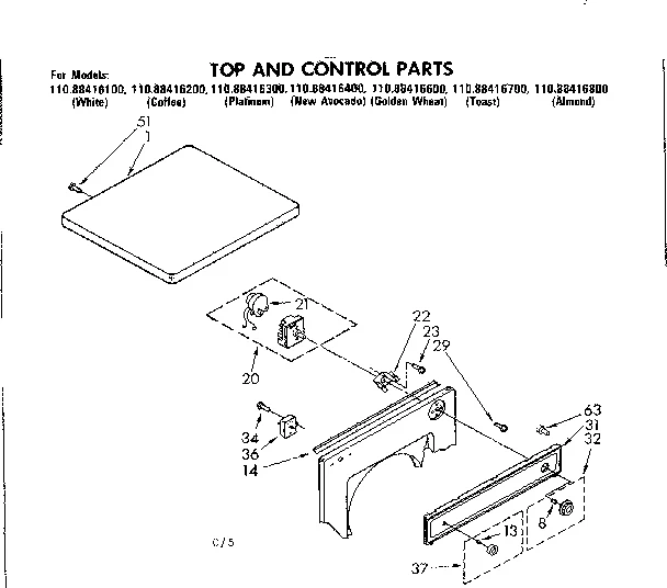 TOP AND CONTROL PARTS