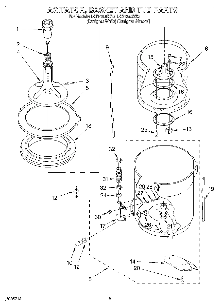 03 - AGITATOR, BASKET AND TUB