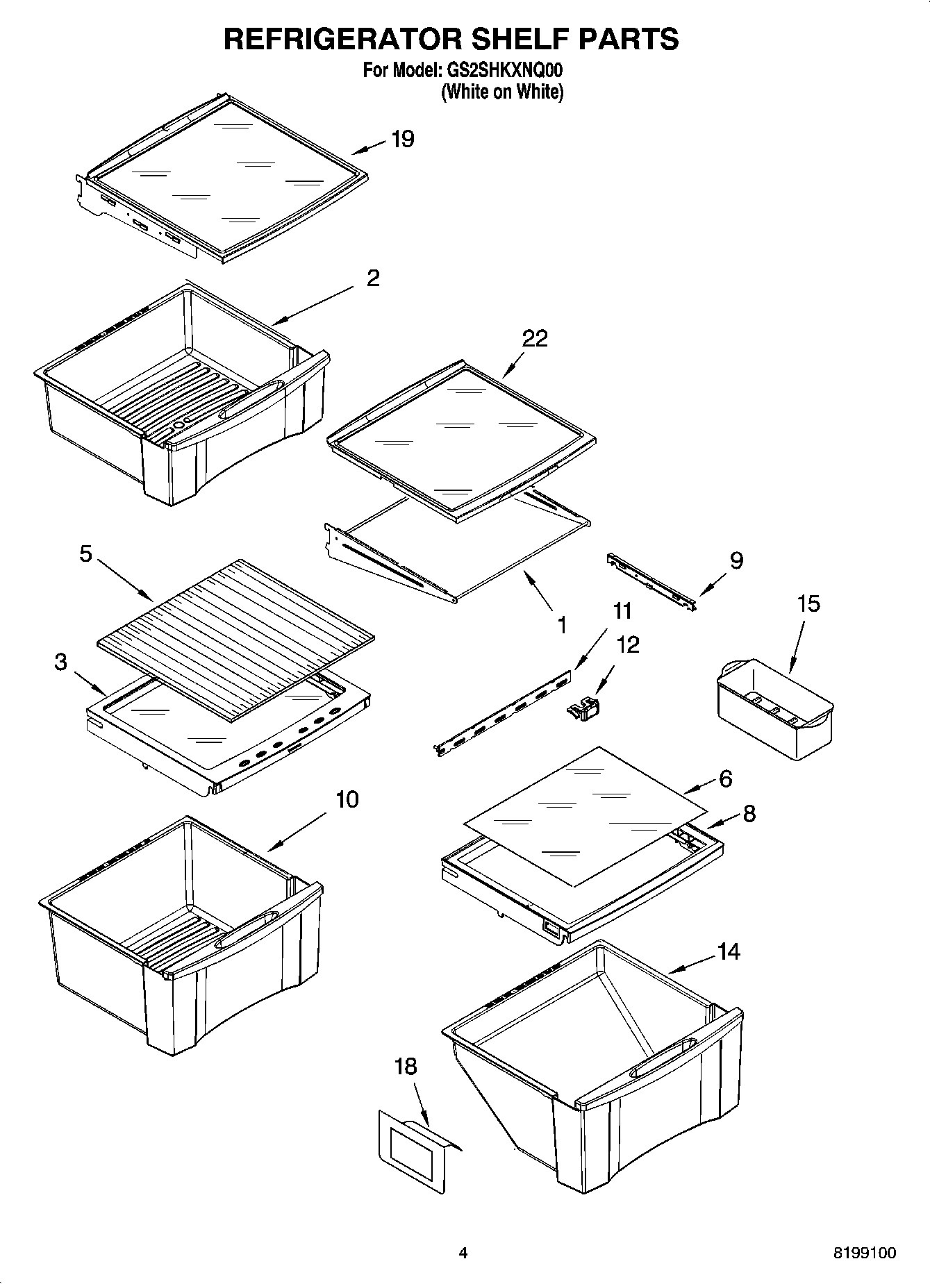 03 - REFRIGERATOR SHELF PARTS