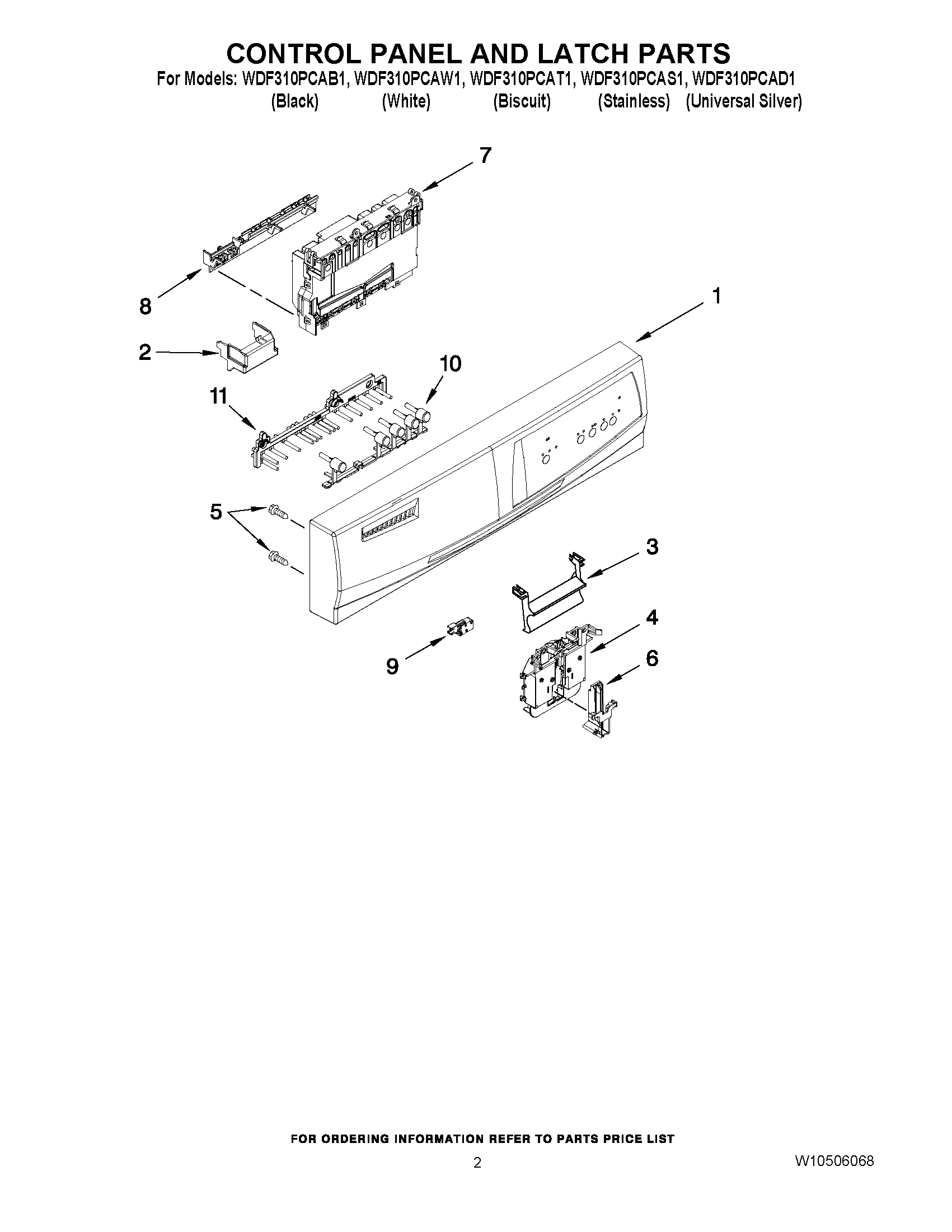 02 - CONTROL PANEL AND LATCH PARTS