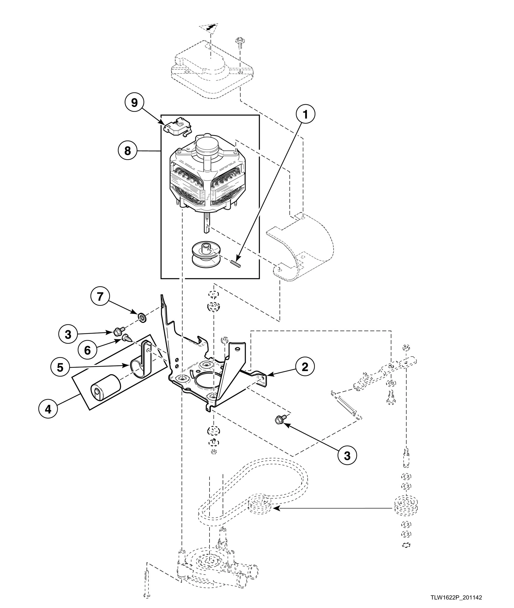 Motor and Mounting Bracket (Drawing 3 of 3)