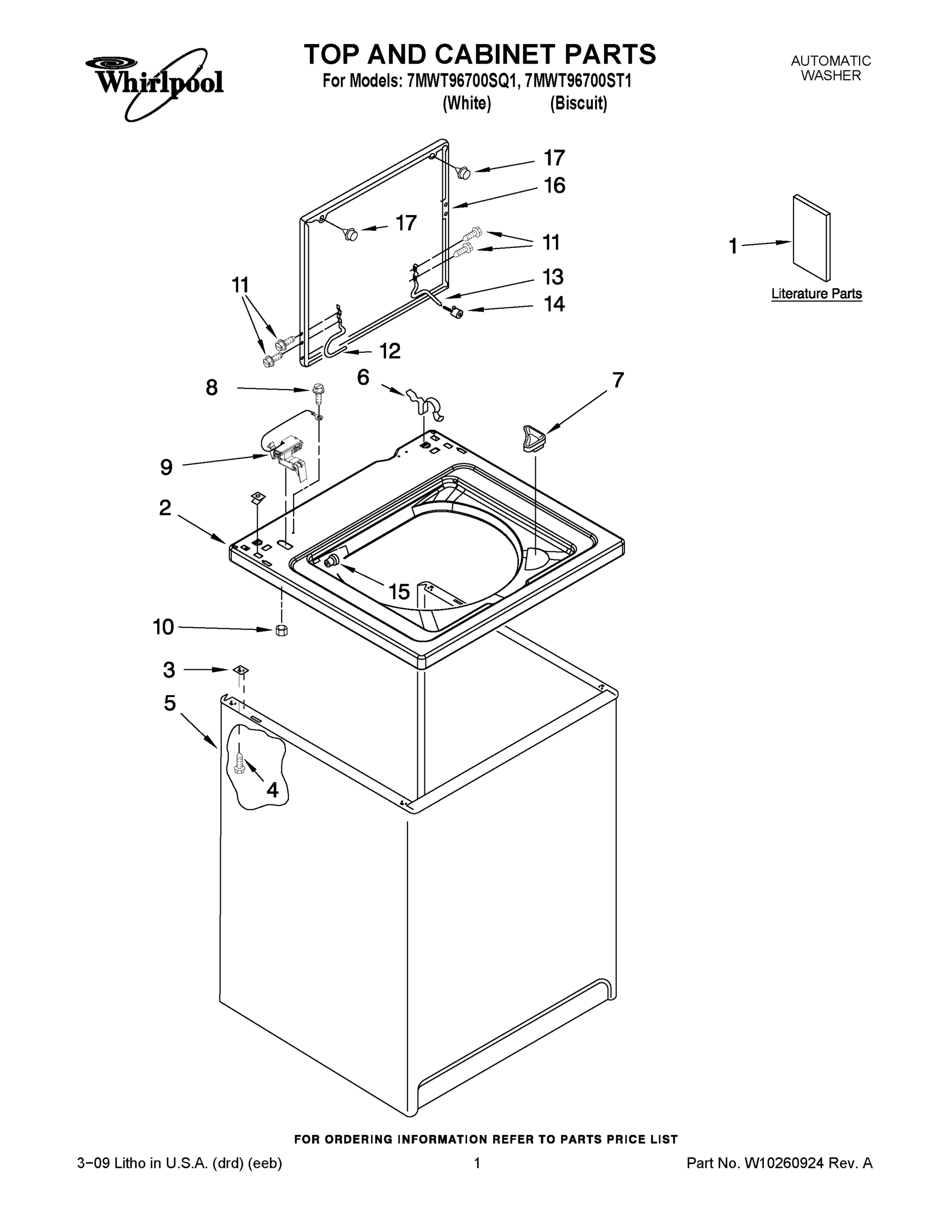 01 - TOP AND CABINET PARTS