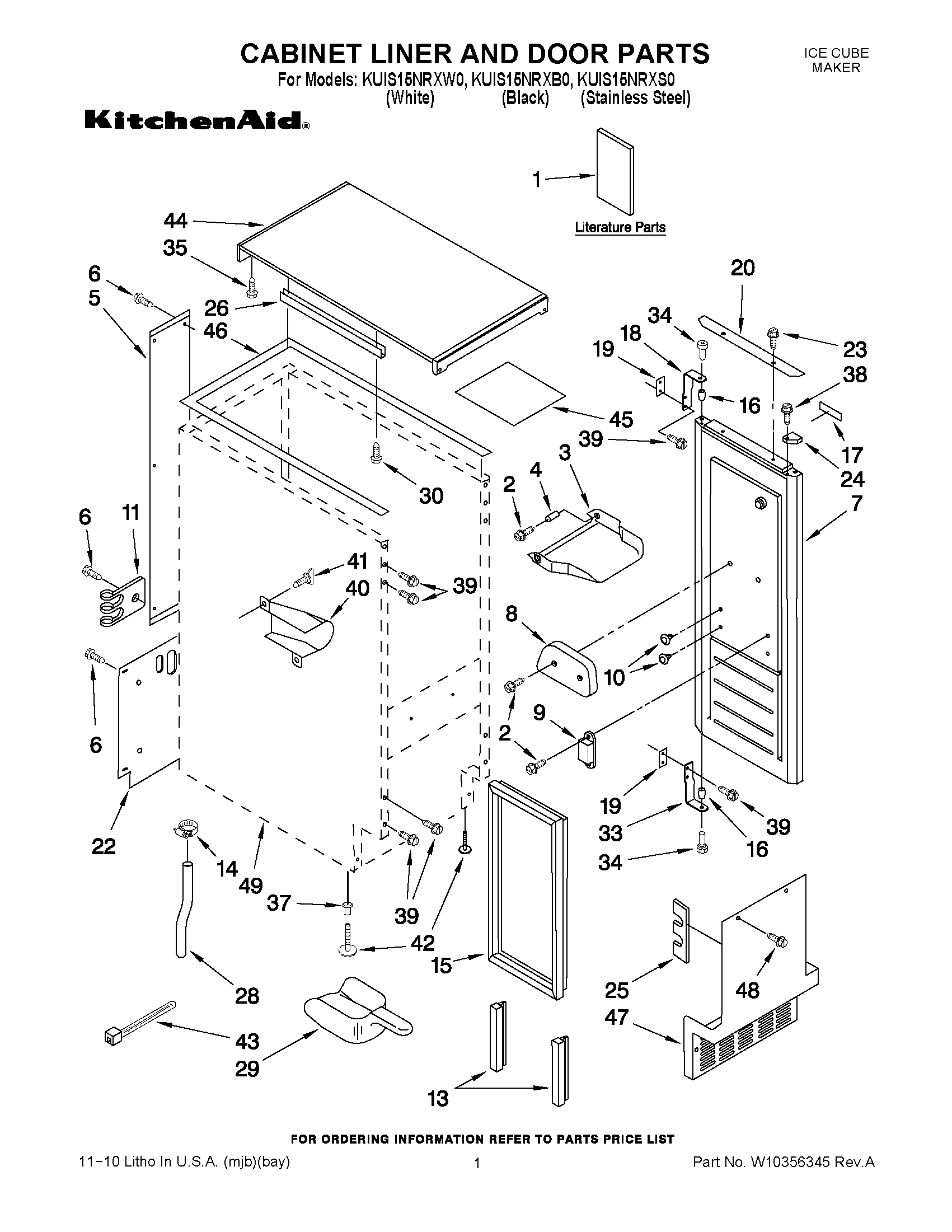 01 - CABINET LINER AND DOOR PARTS