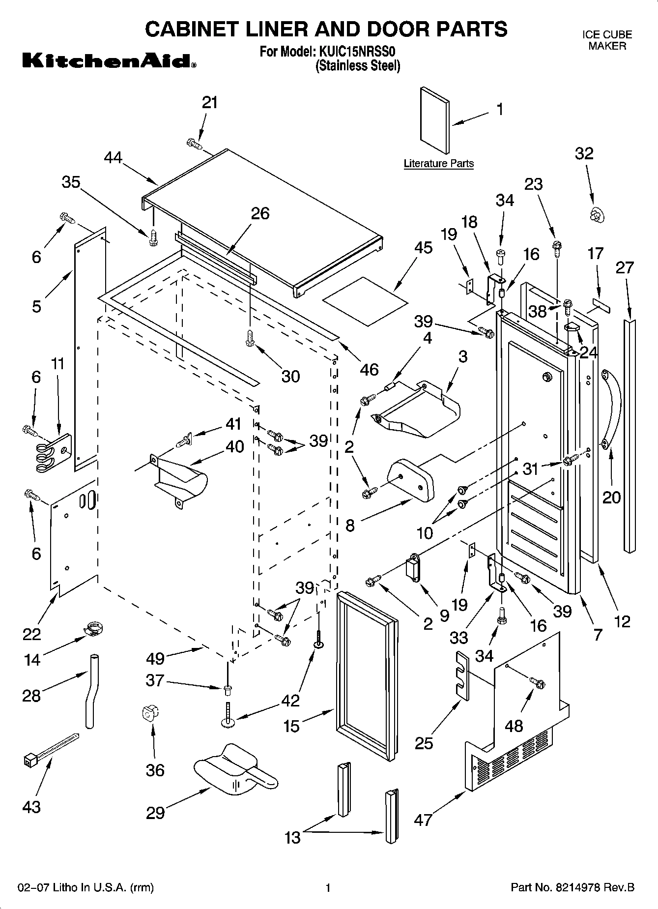 01 - CABINET LINER AND DOOR PARTS