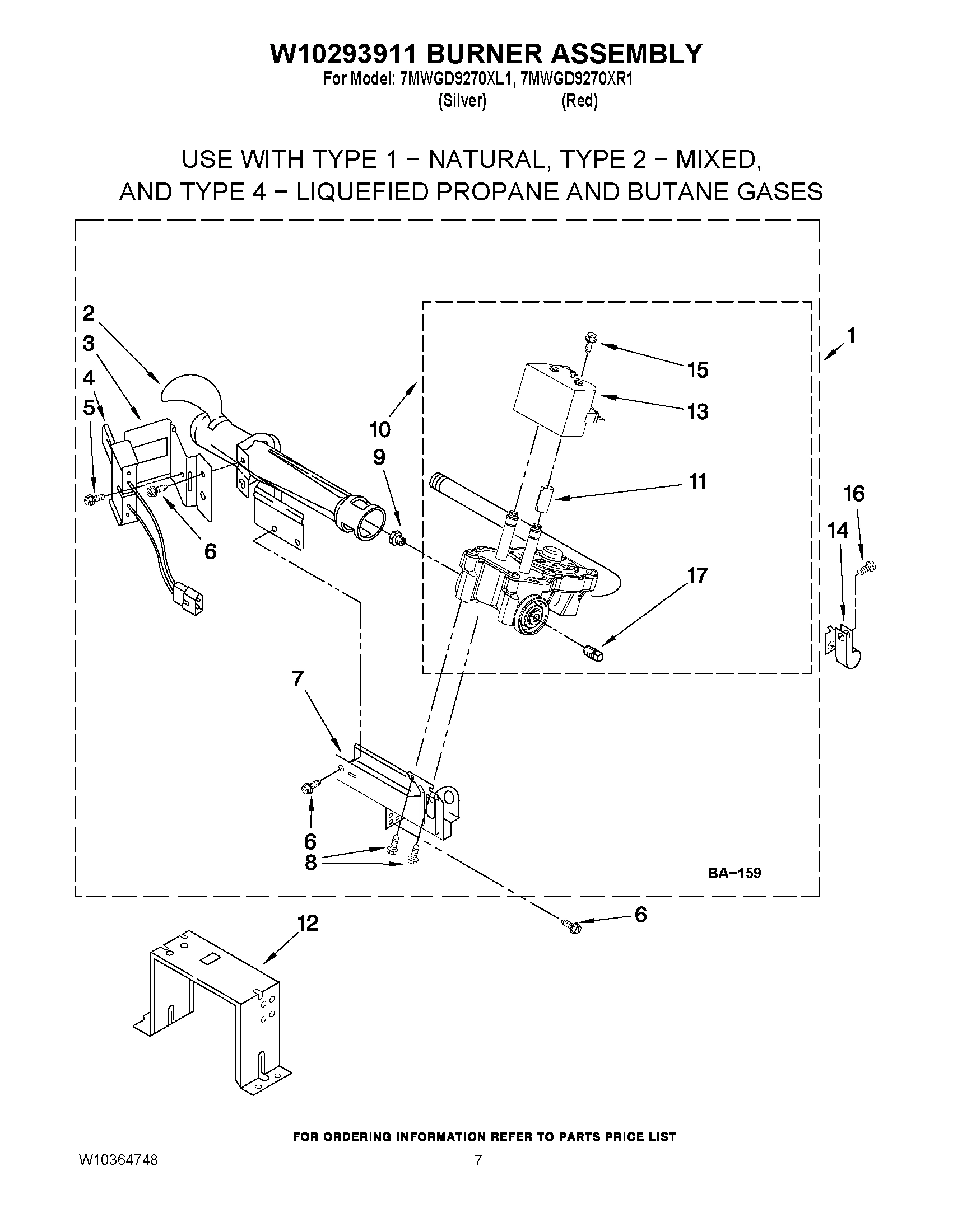 04 - W10293911 BURNER ASSEMBLY