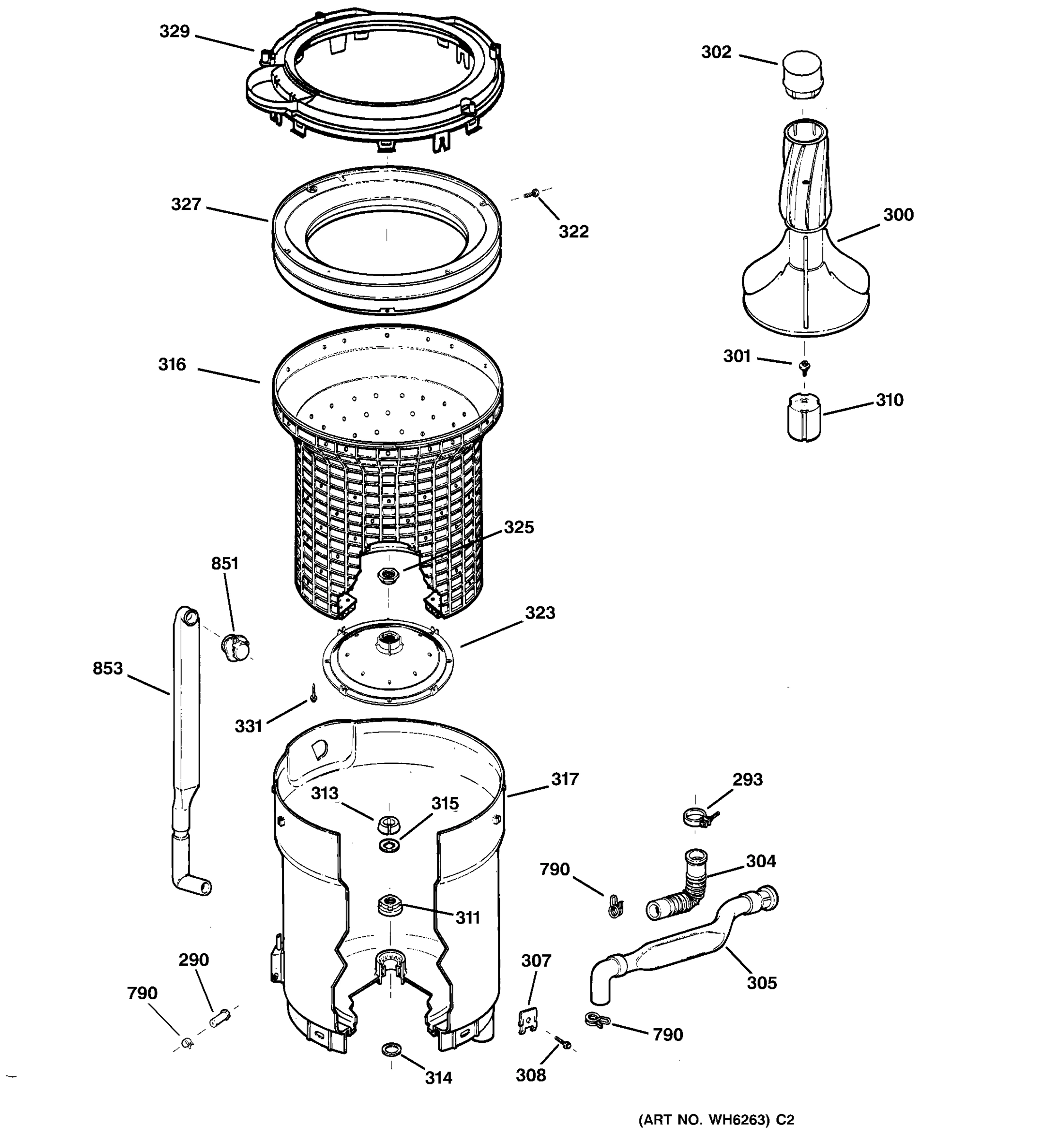 TUB, BASKET & AGITATOR