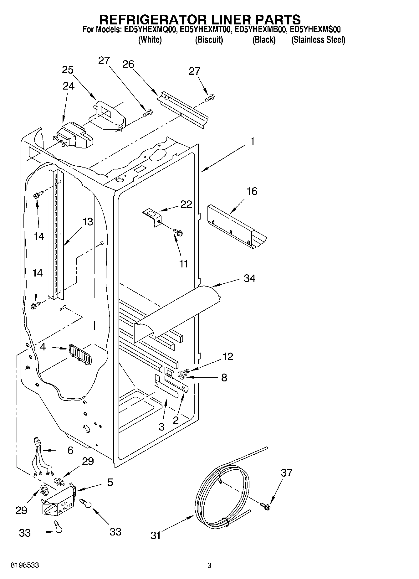 02 - REFRIGERATOR LINER PARTS