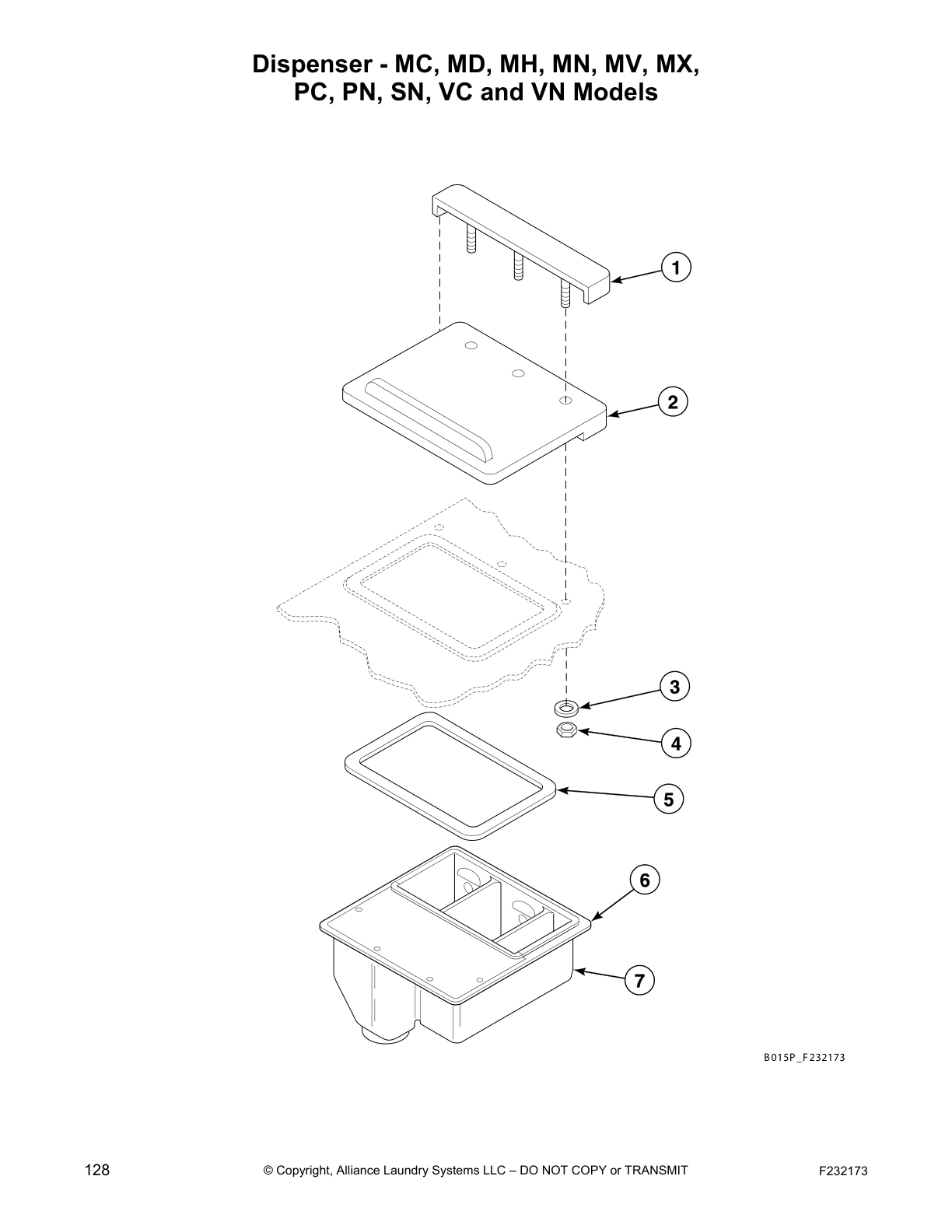 Dispenser - MC, MD, MH, MN, MV, MX, 
PC, PN, SN, VC and VN Models