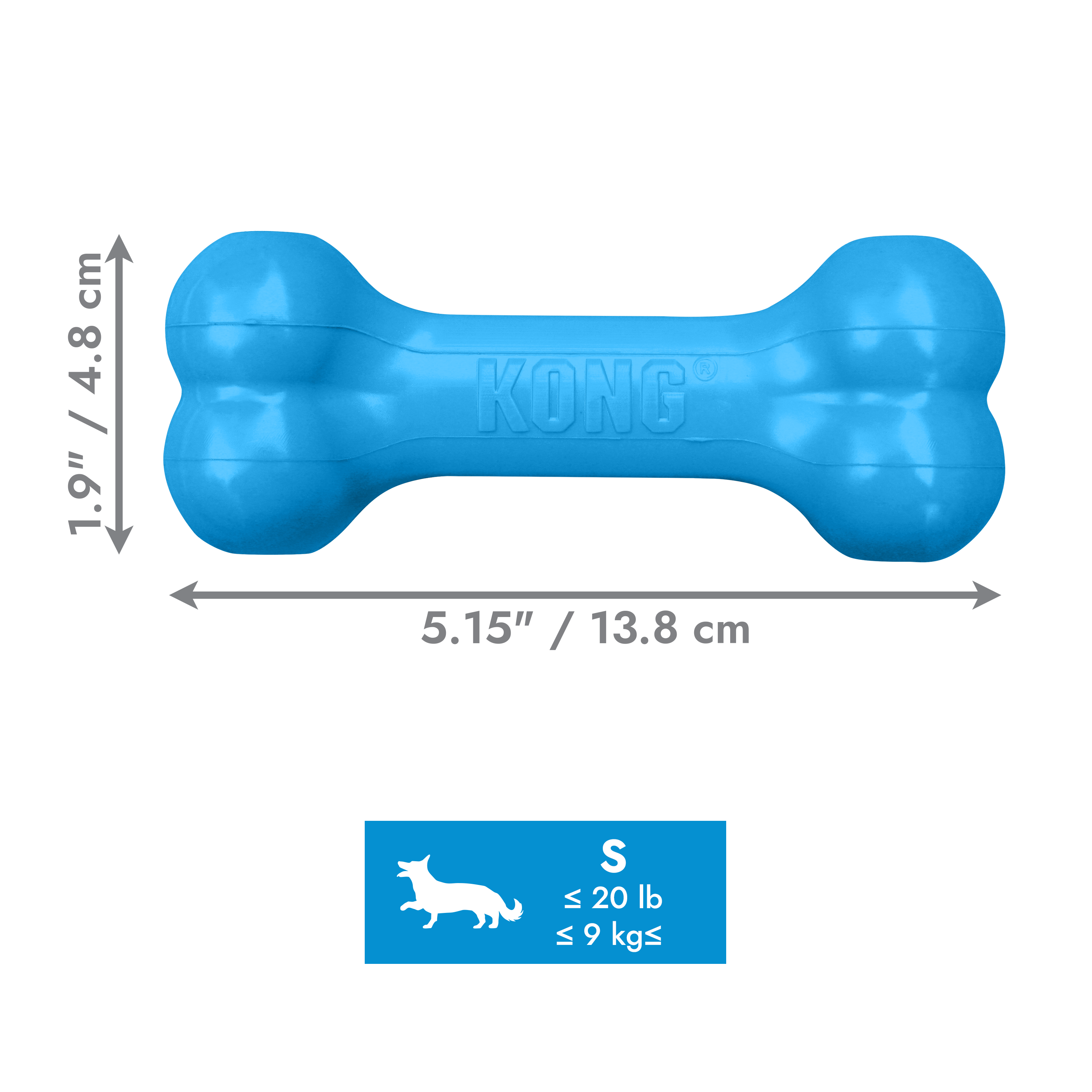 KONG Puppy Goodie Bone Blue dimoffpack product image