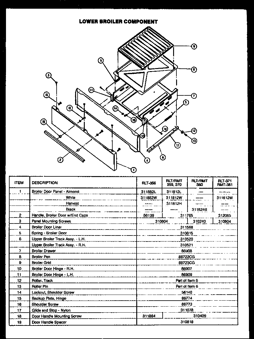 02 - LOWER BROILER COMPONENT