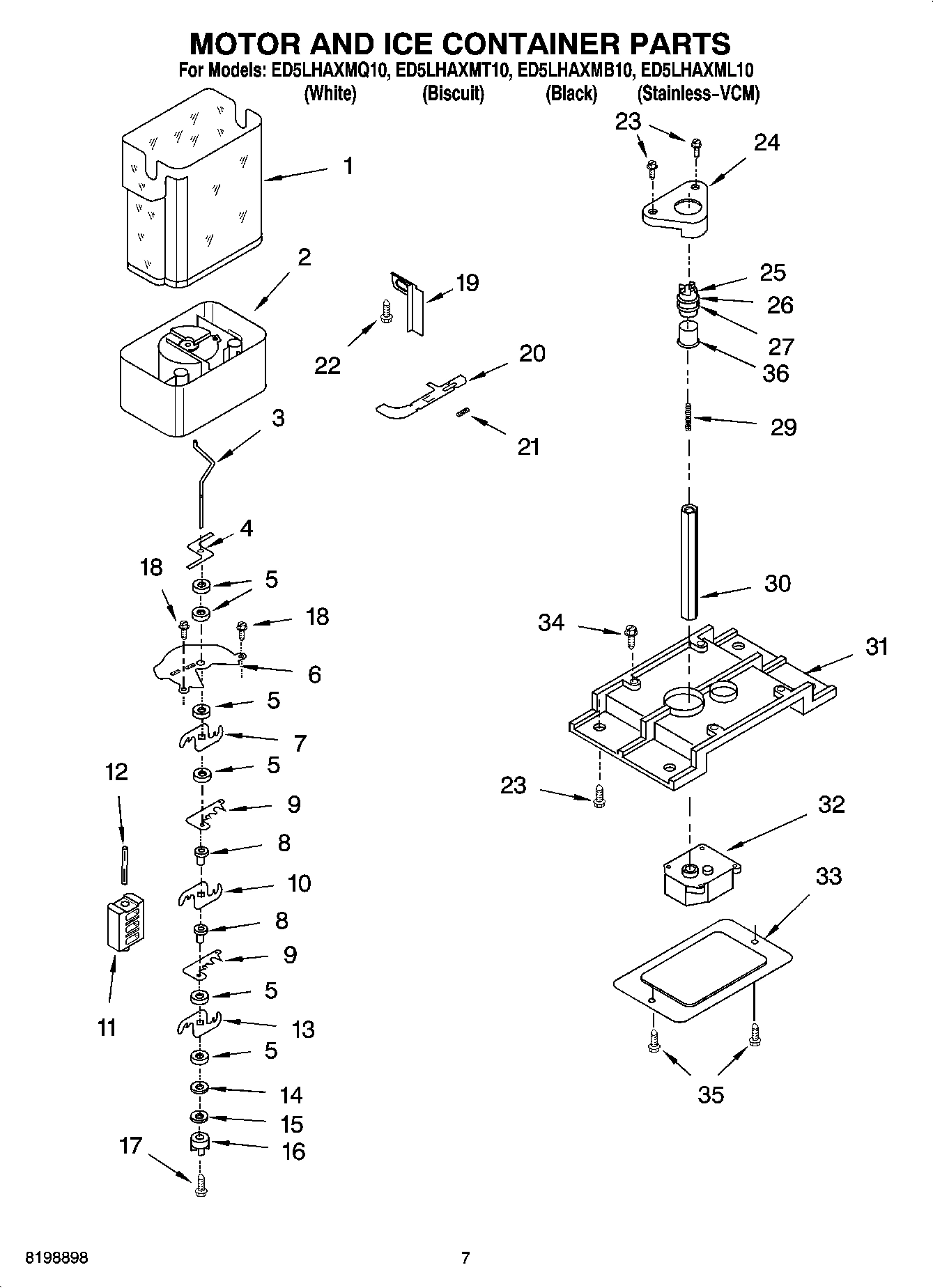 05 - MOTOR AND ICE CONTAINER PARTS