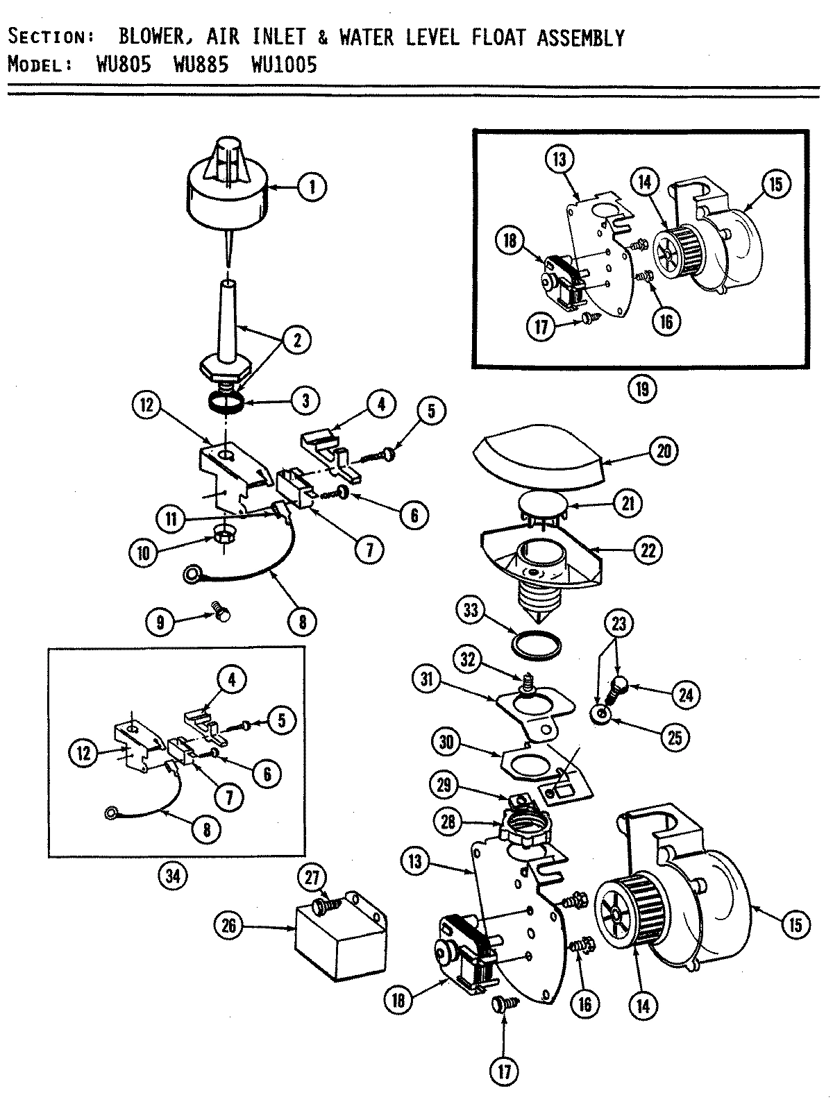 01 - BLOWER/AIR INLET & WATER LEVEL FLOAT