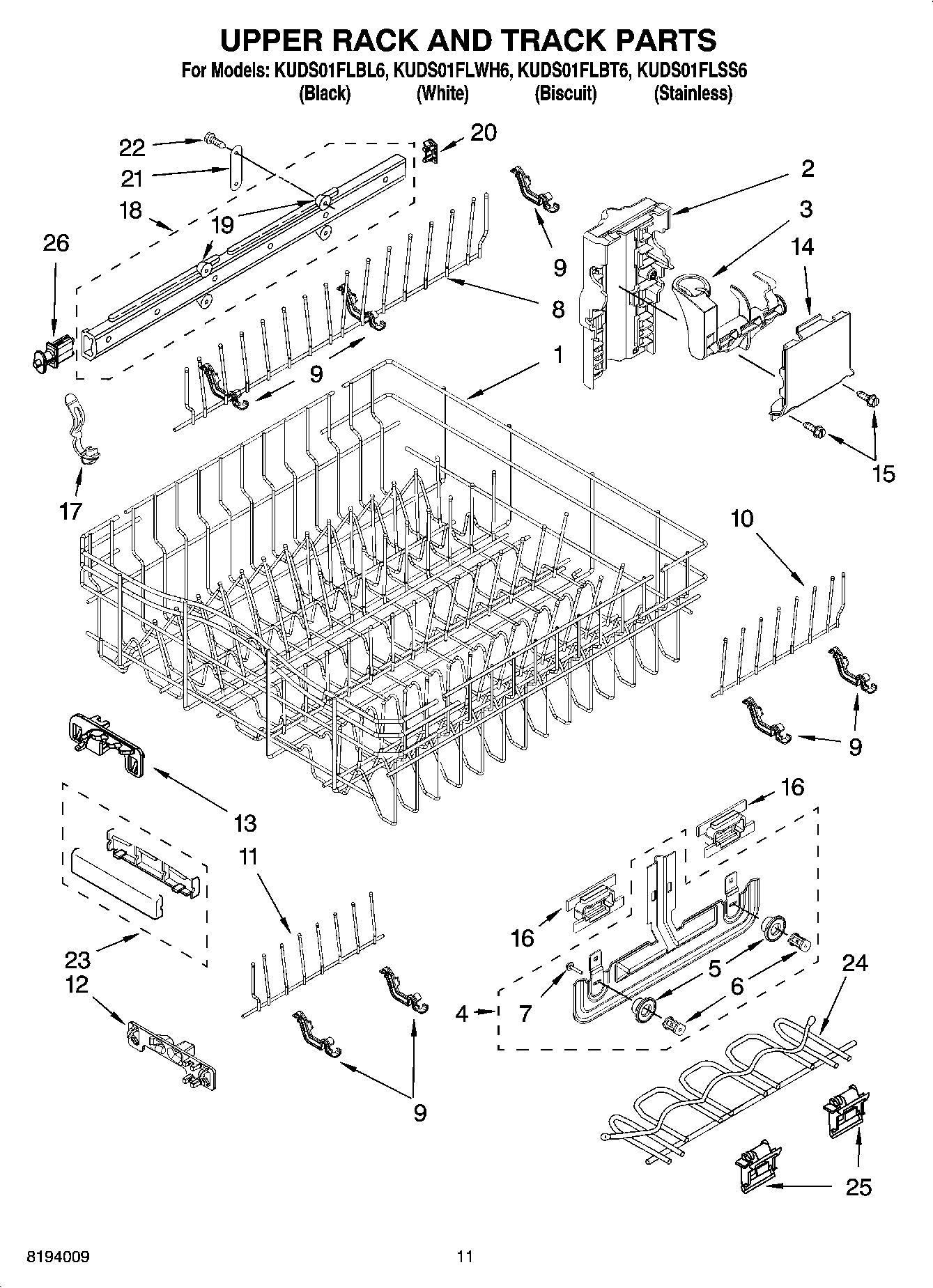 09 - UPPER RACK AND TRACK PARTS