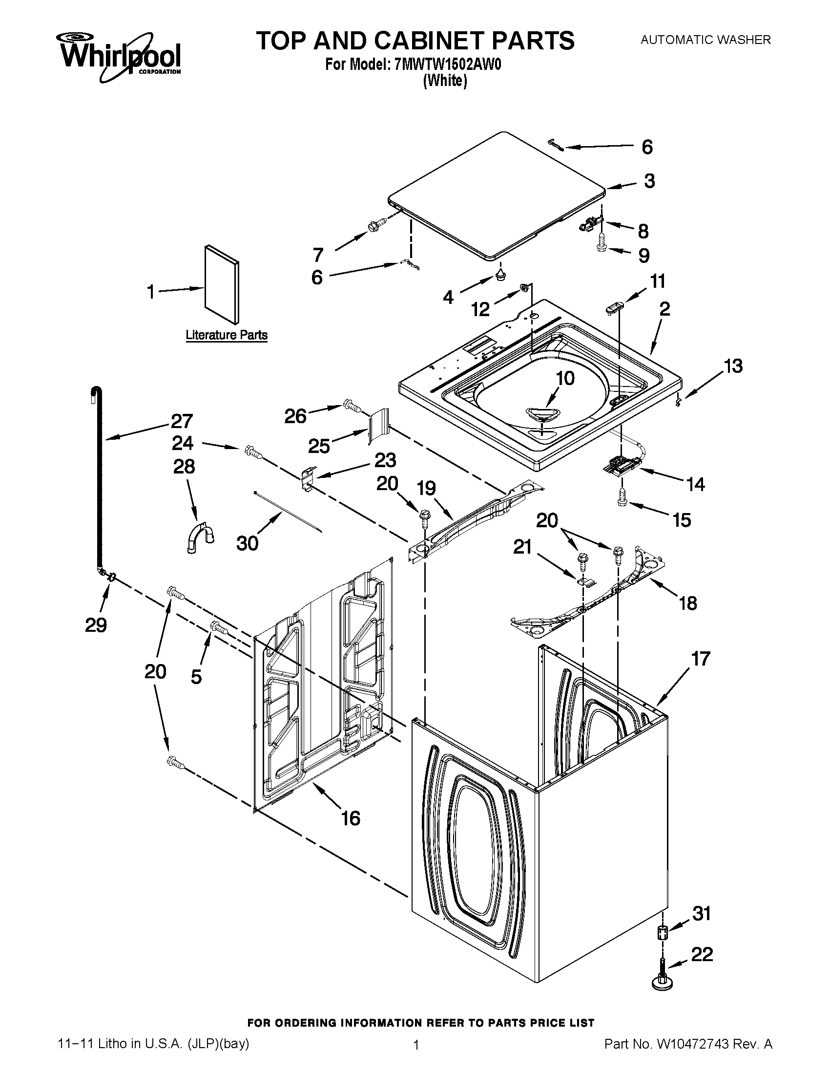 01 - TOP AND CABINET PARTS
