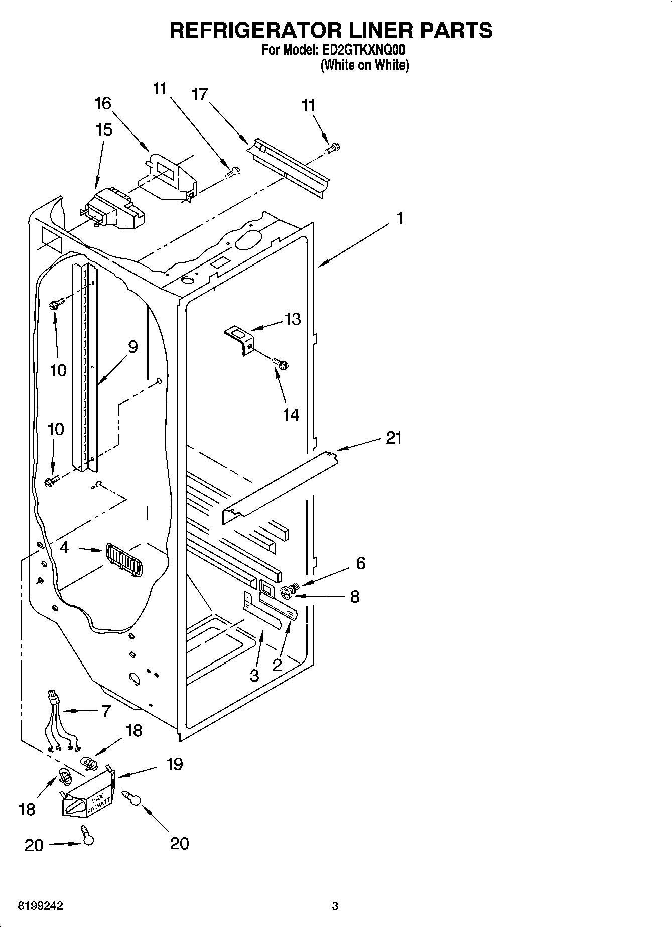 02 - REFRIGERATOR LINER PARTS
