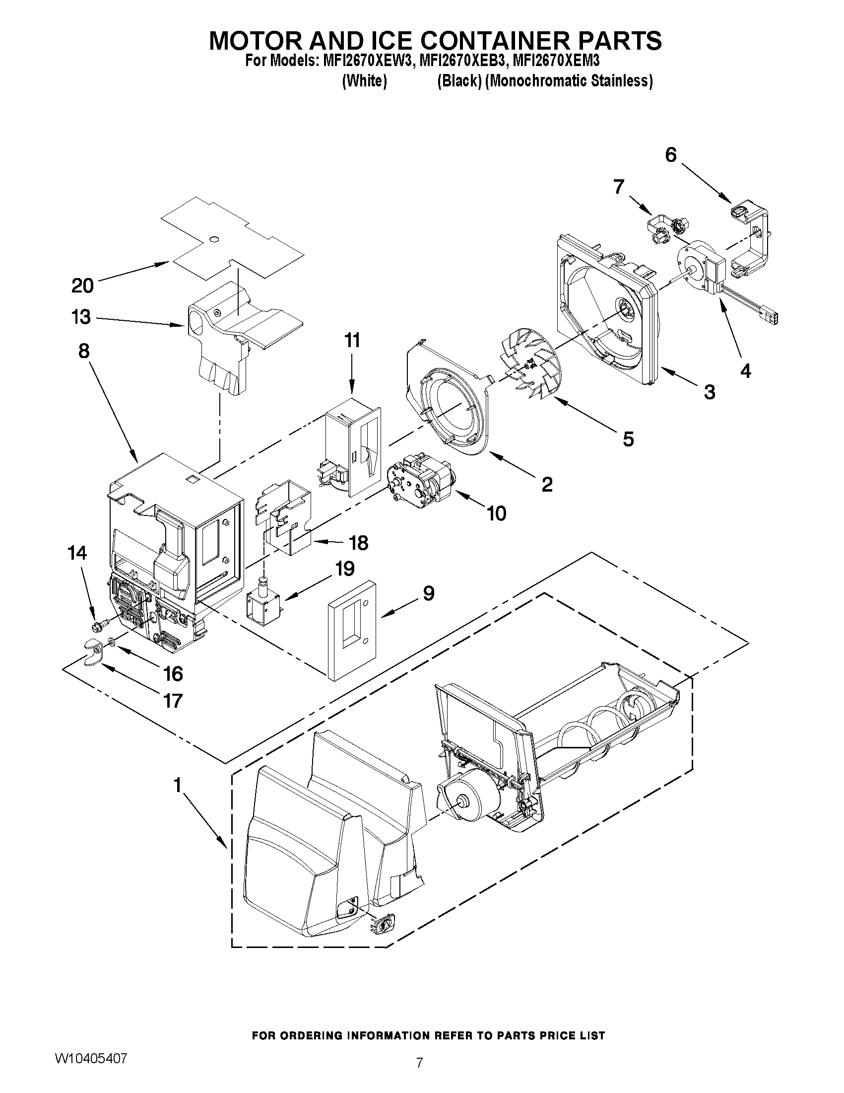 04 - MOTOR AND ICE CONTAINER PARTS