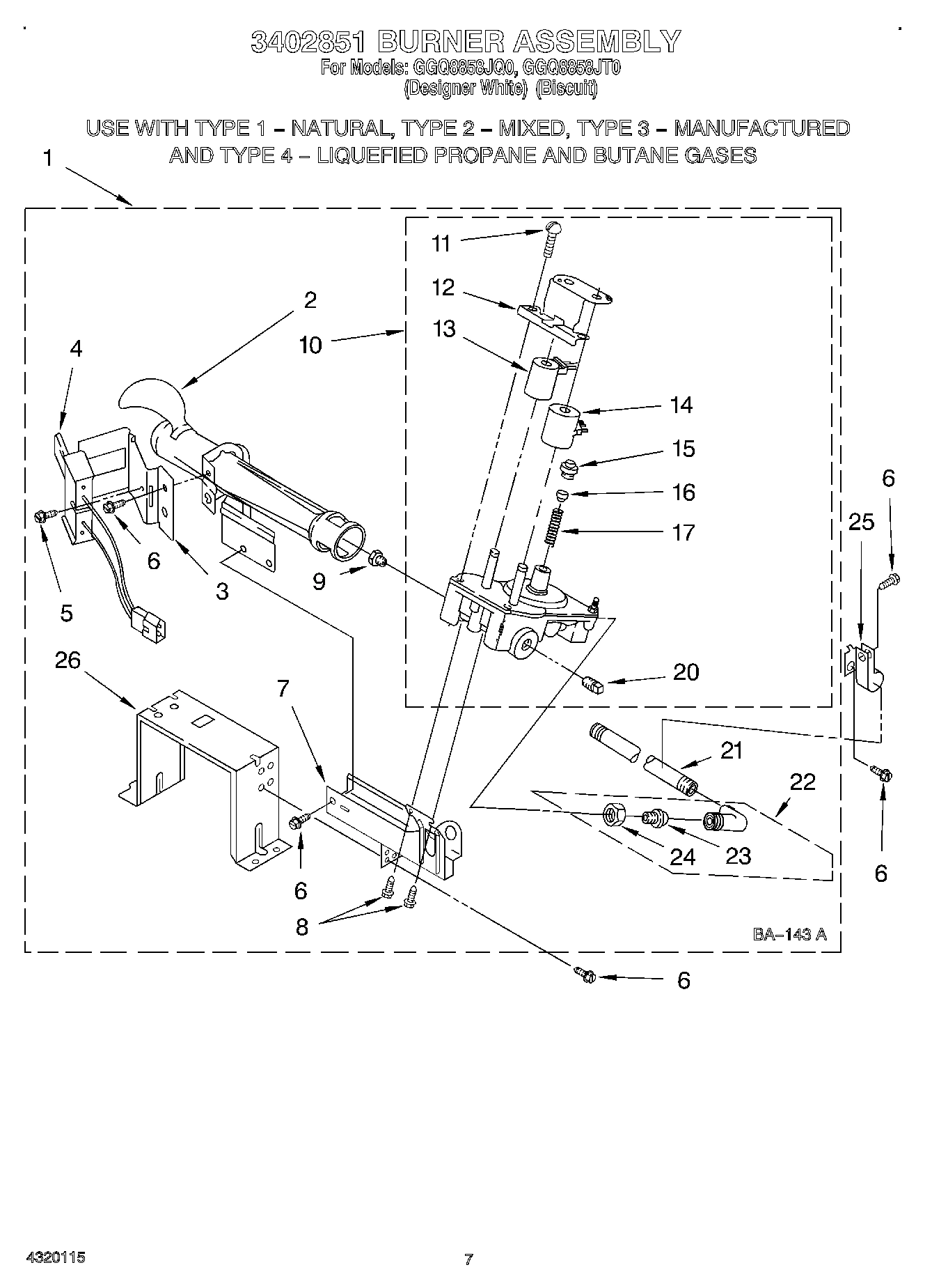04 - 3402851 BURNER ASSEMBLY