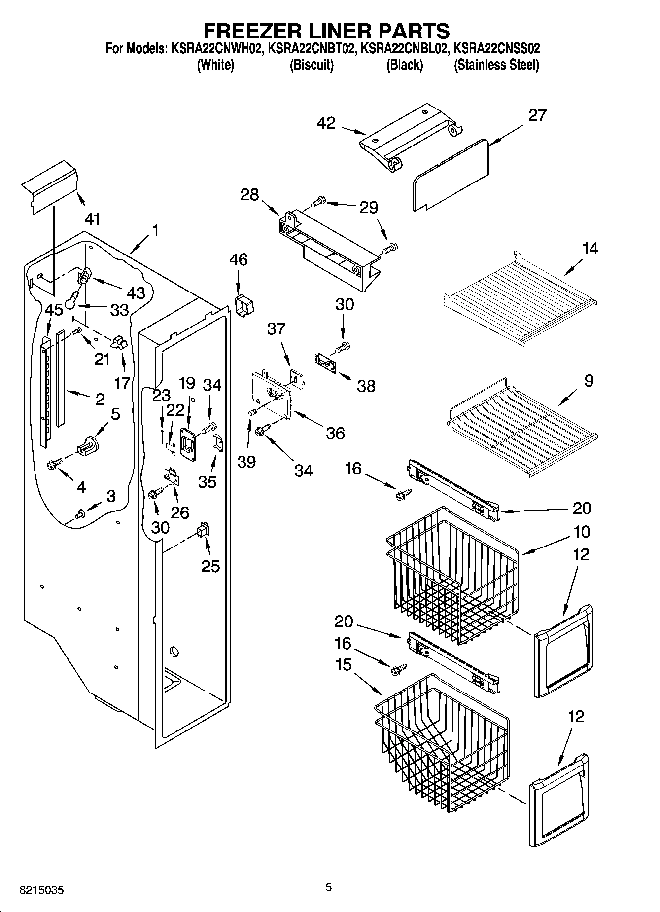 04 - FREEZER LINER PARTS