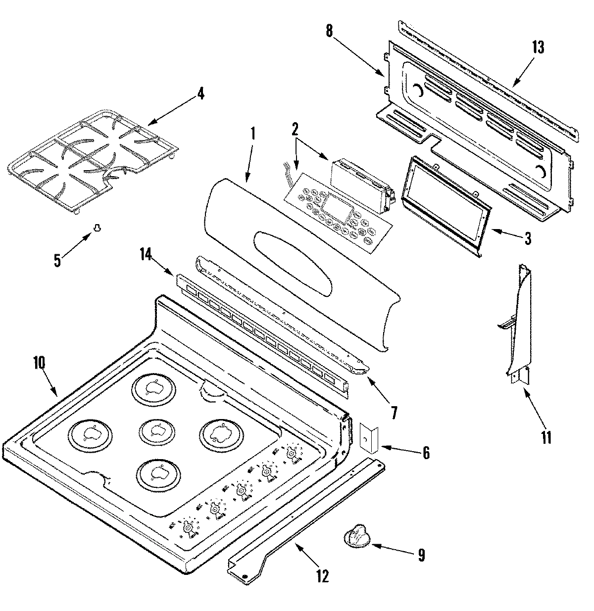 02 - CONTROL PANEL/TOP ASSEMBLY