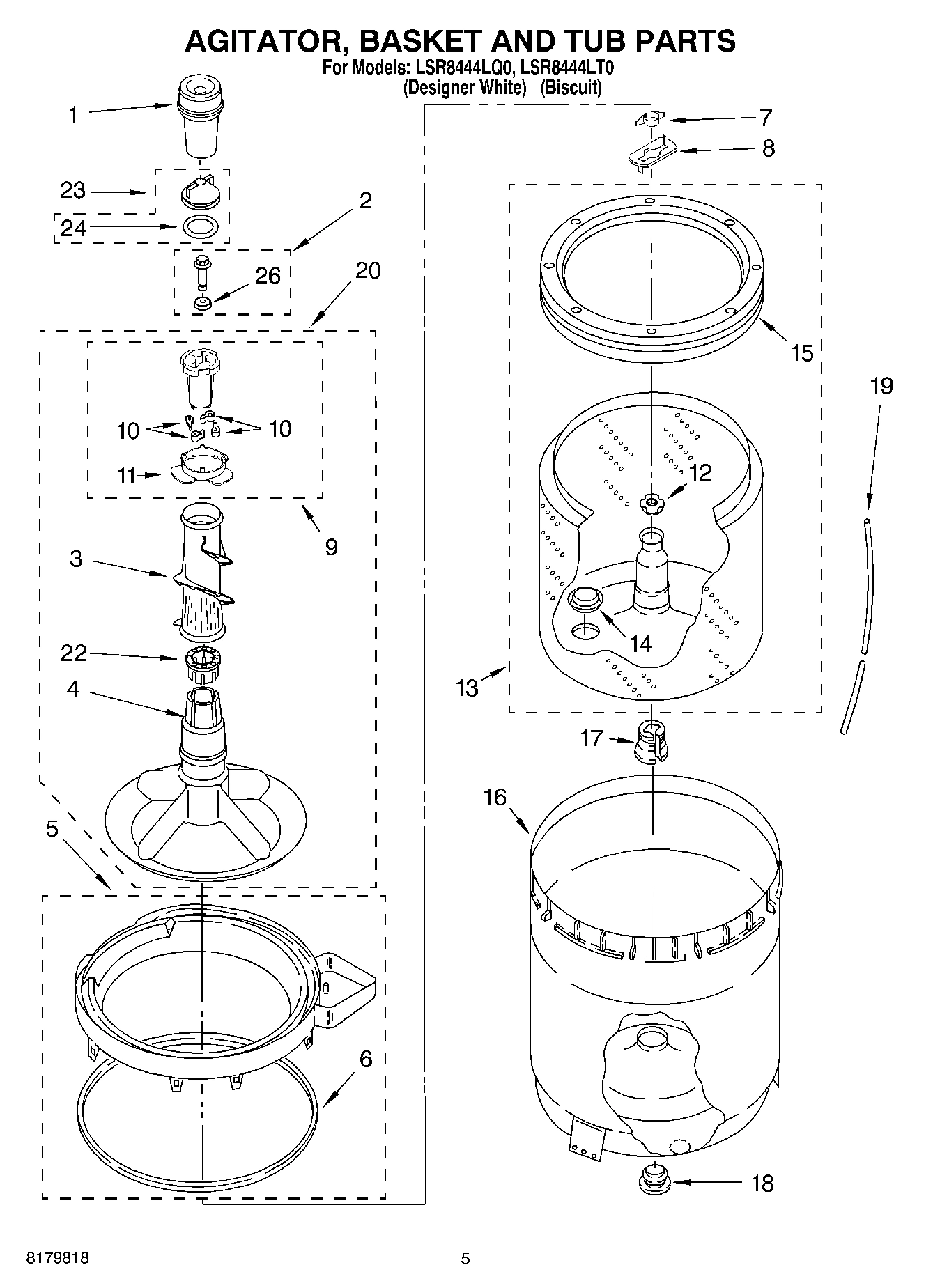 03 - AGITATOR, BASKET AND TUB