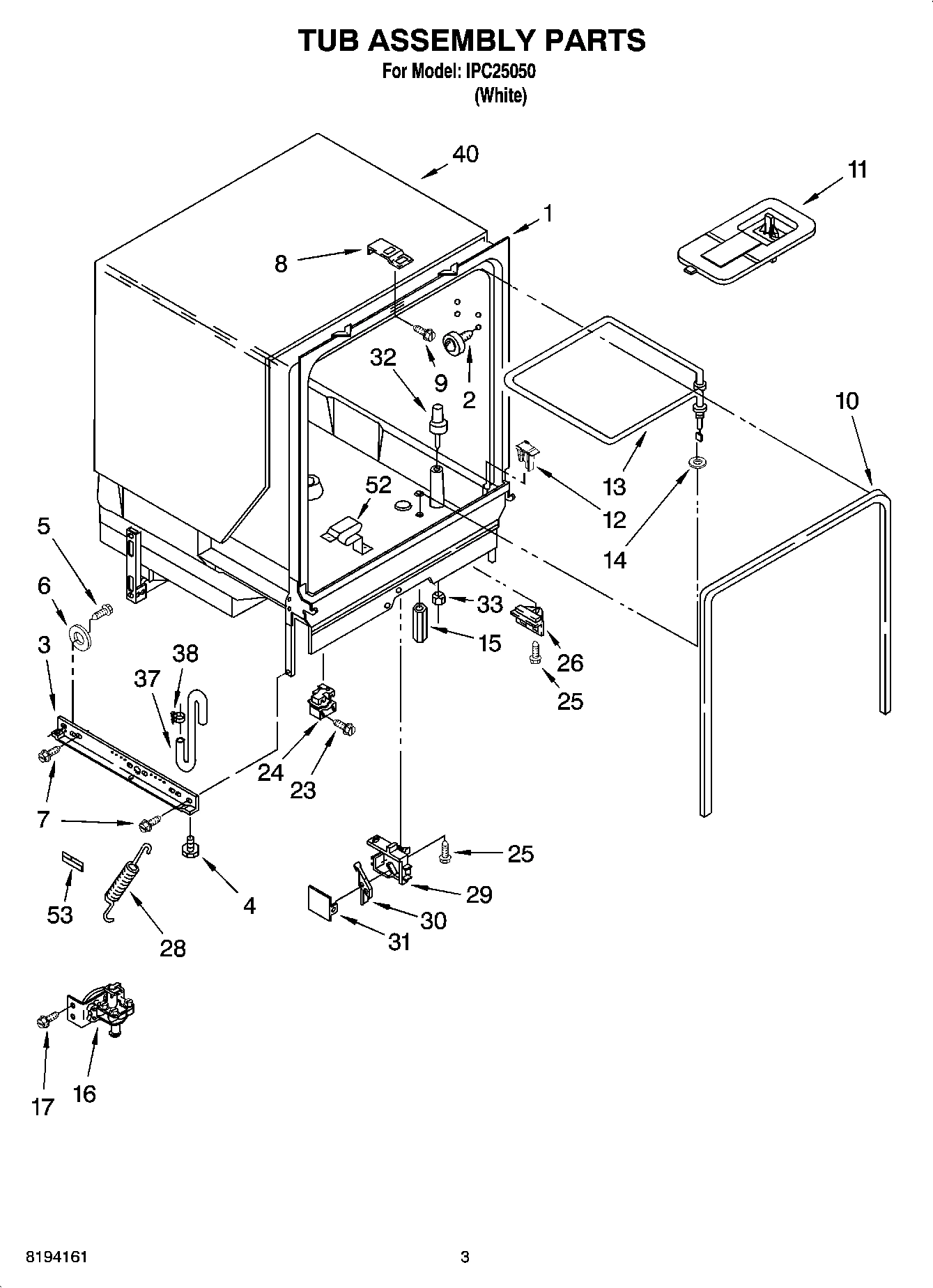 03 - TUB ASSEMBLY PARTS