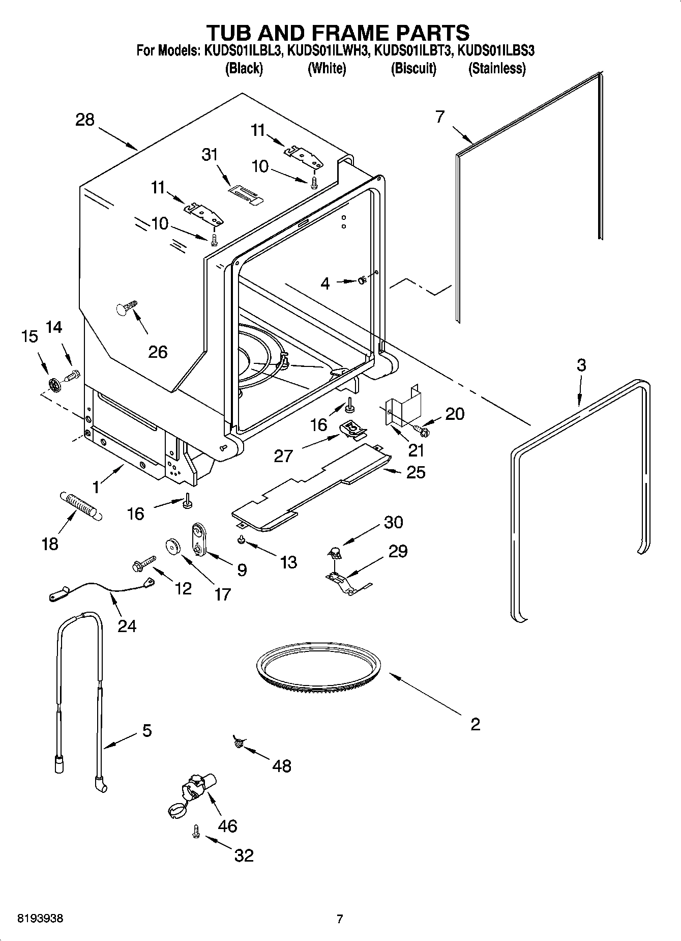 07 - TUB AND FRAME PARTS