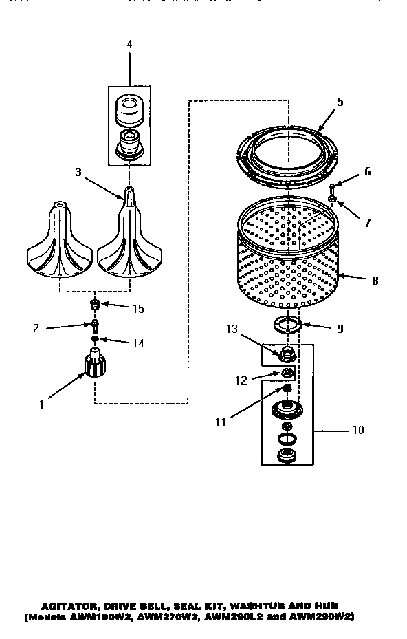 04 - AGITATOR/DRIVE BELL/SEAL KIT/TUB & HUB