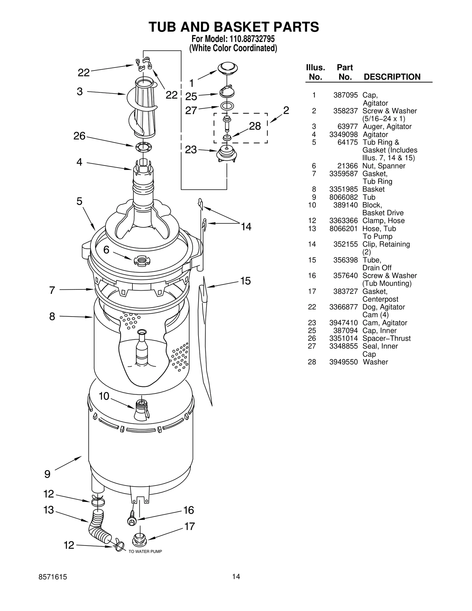 TUB AND BASKET PARTS