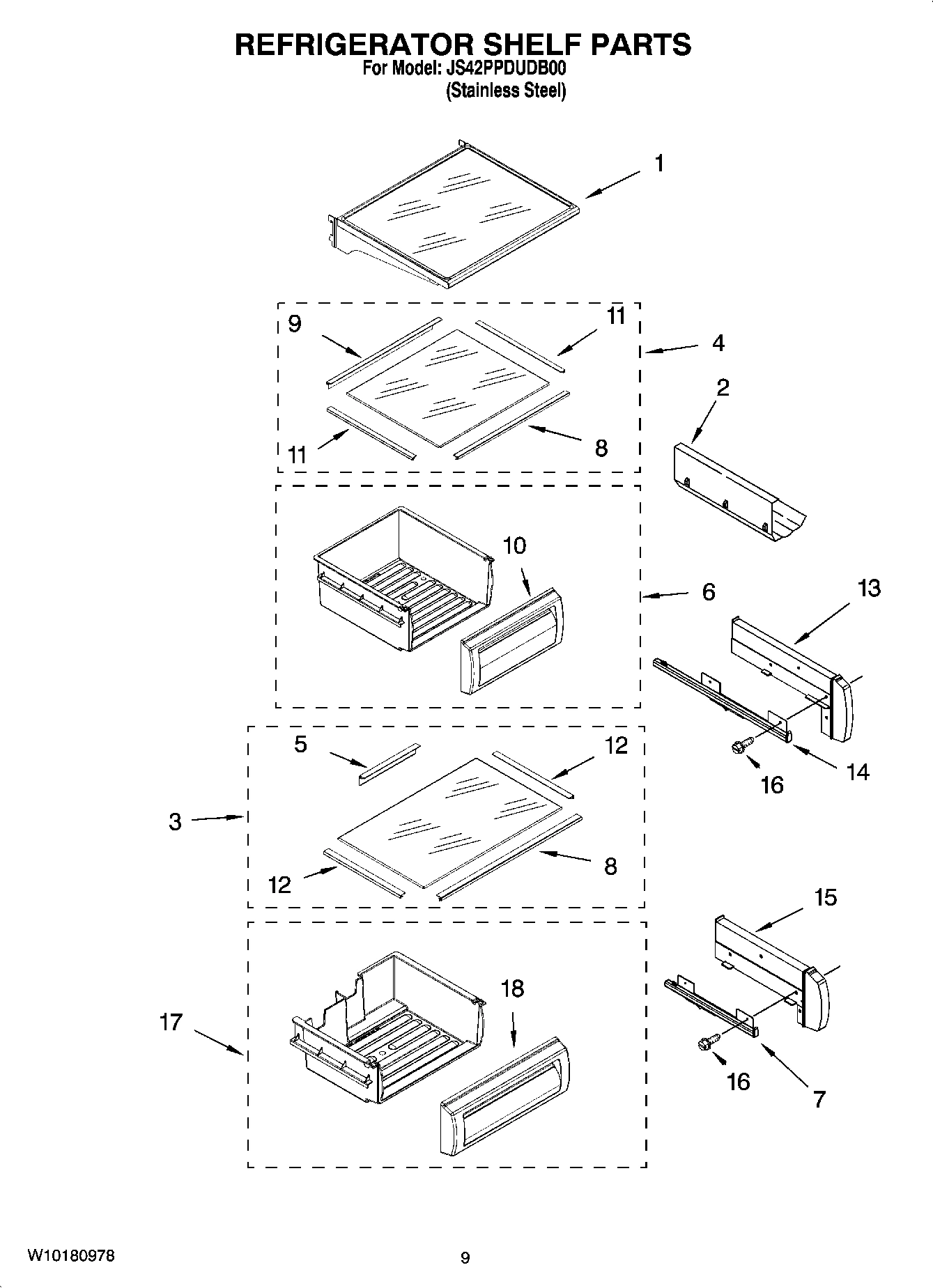 07 - REFRIGERATOR SHELF PARTS