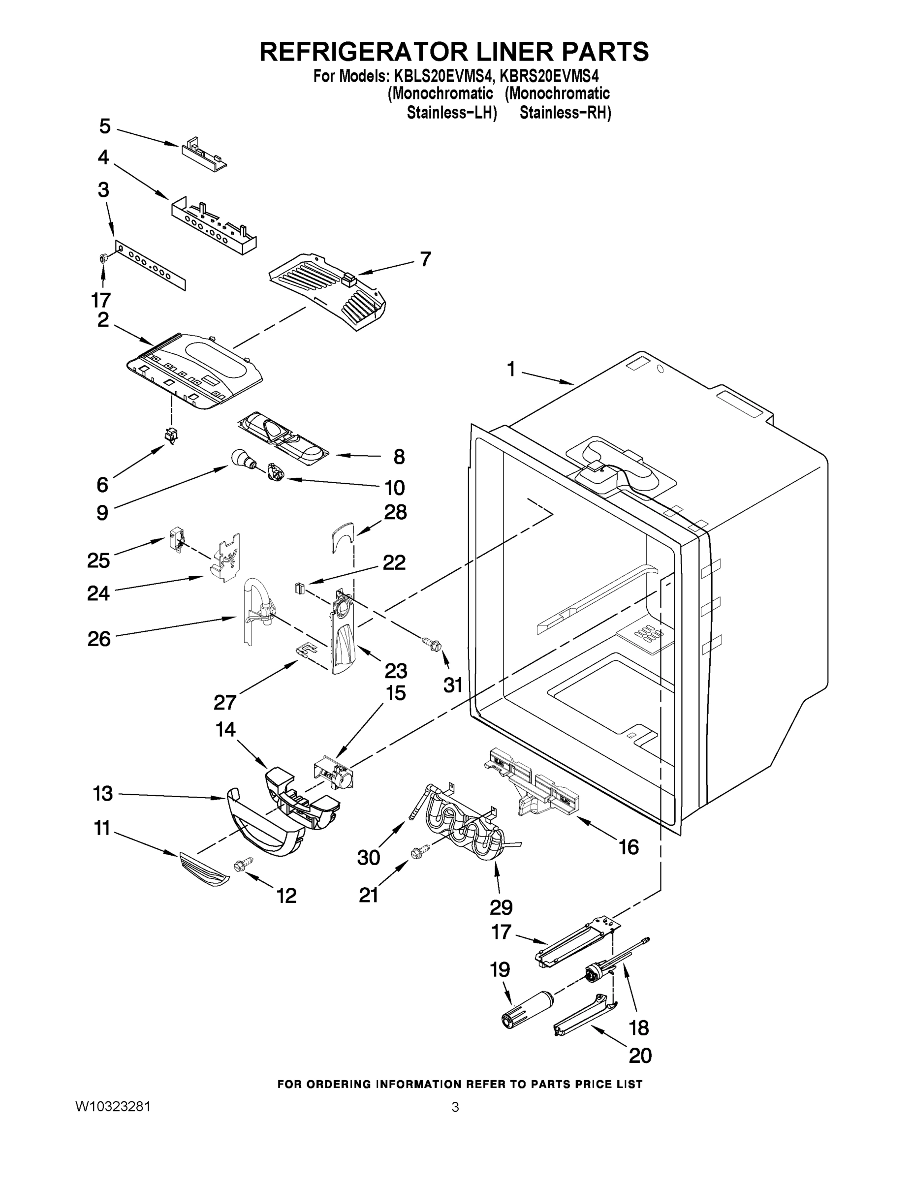 02 - REFRIGERATOR LINER PARTS