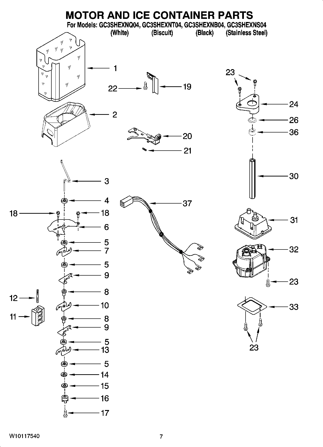 05 - MOTOR AND ICE CONTAINER PARTS