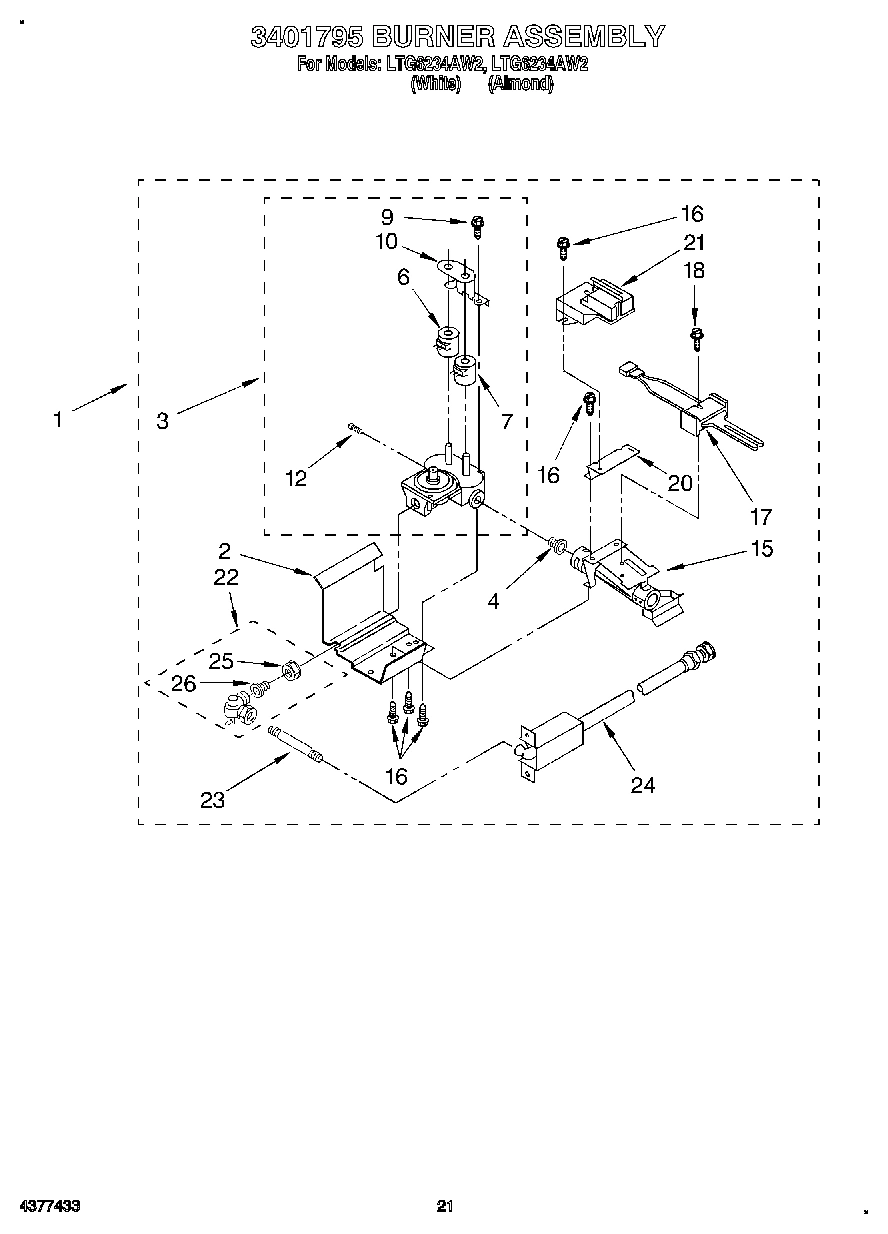 15 - 3401795 BURNER ASSEMBLY