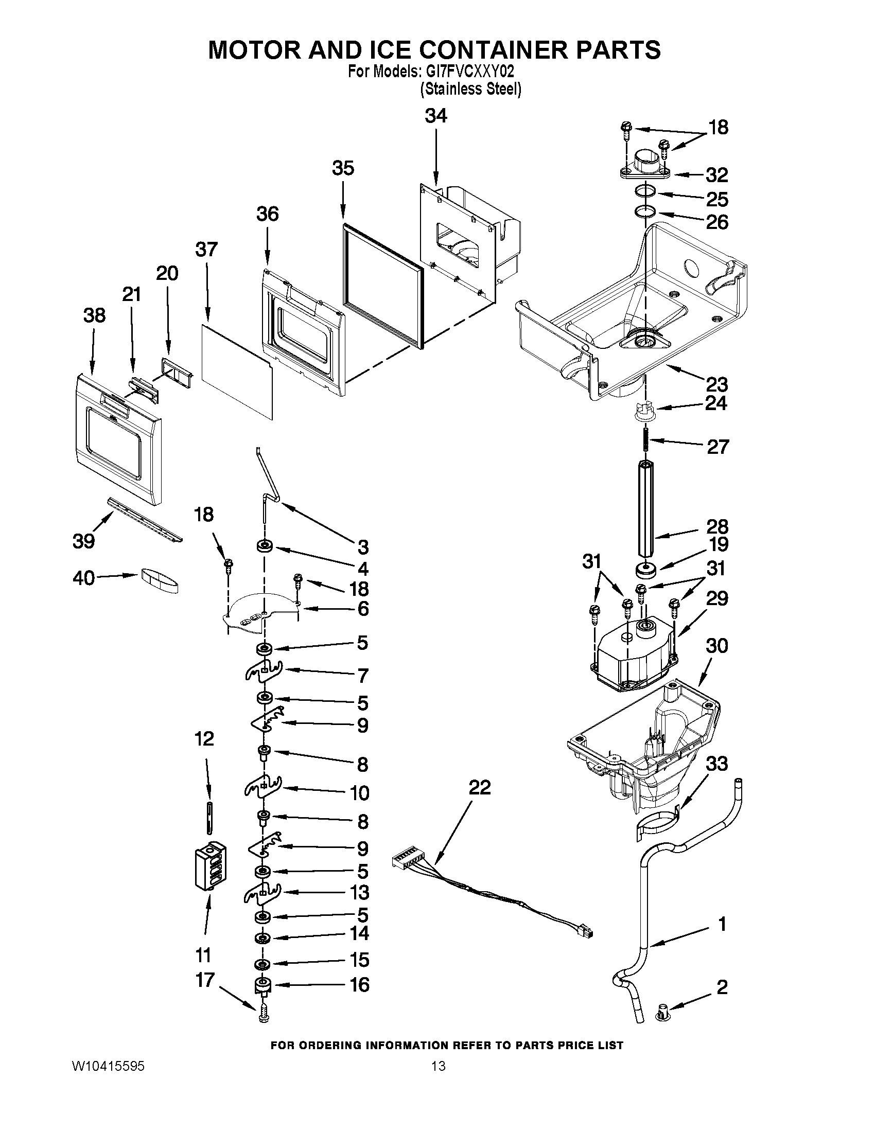 07 - MOTOR AND ICE CONTAINER PARTS