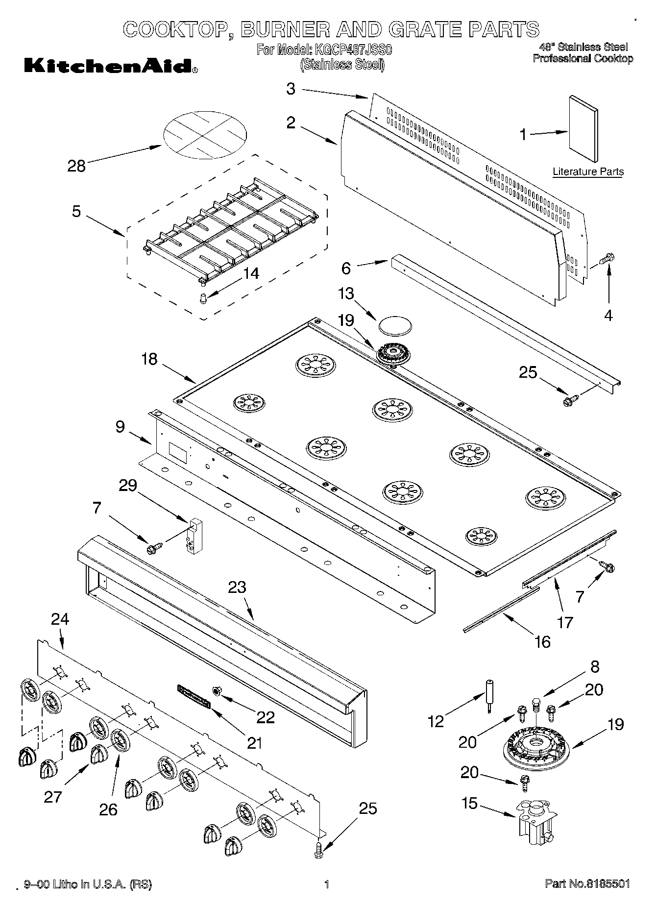01 - COOKTOP, BURNER AND GRATE PARTS
