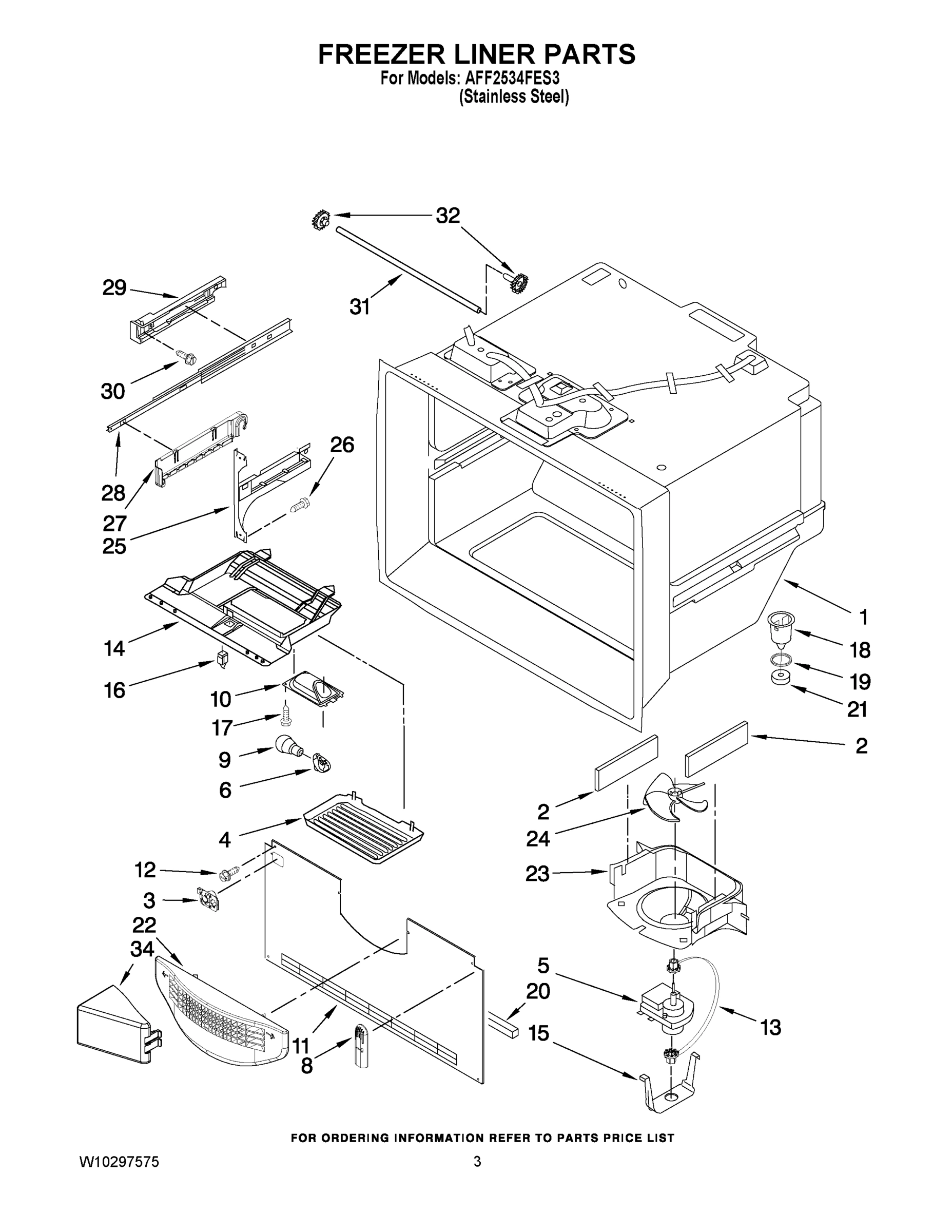 02 - FREEZER LINER PARTS