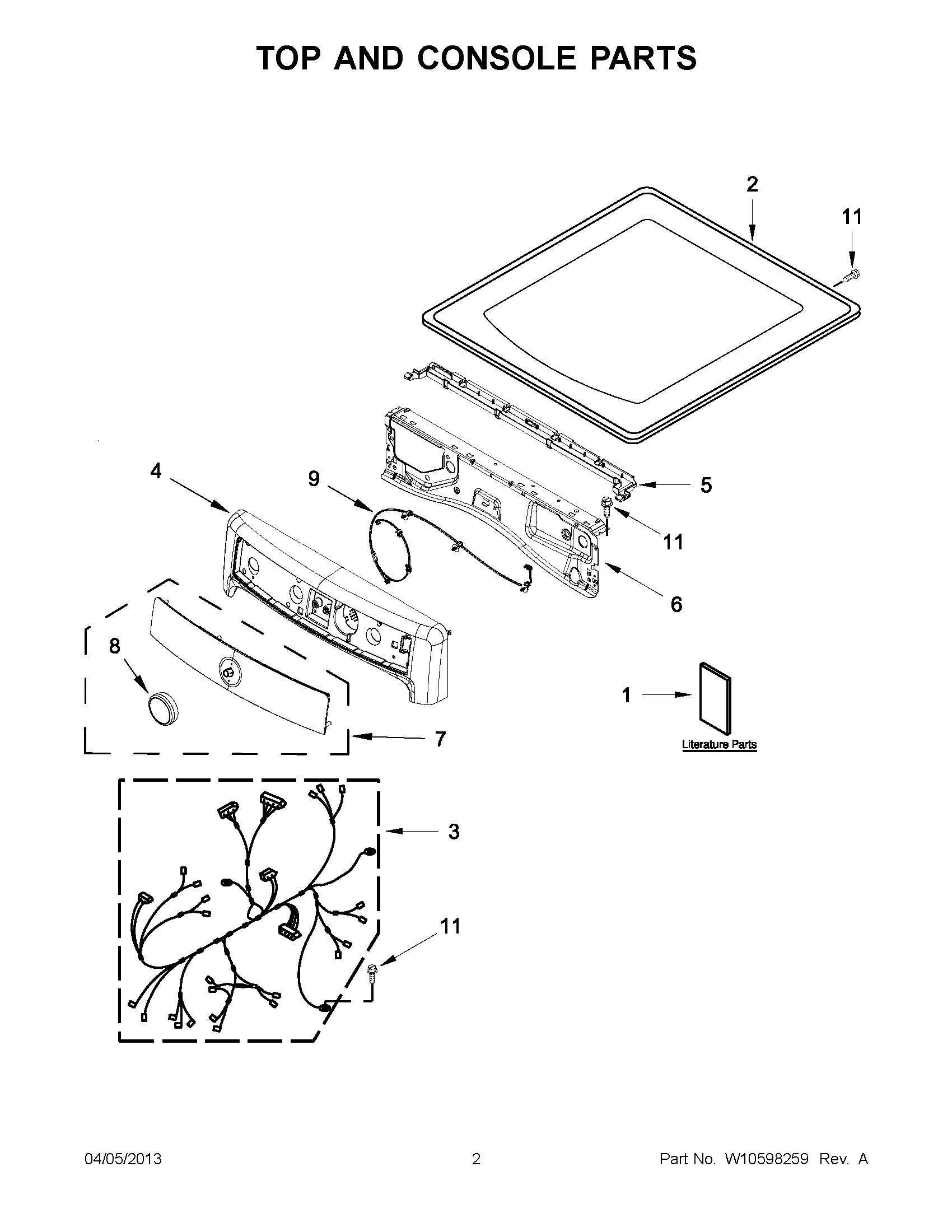 01 - TOP AND CONSOLE PARTS