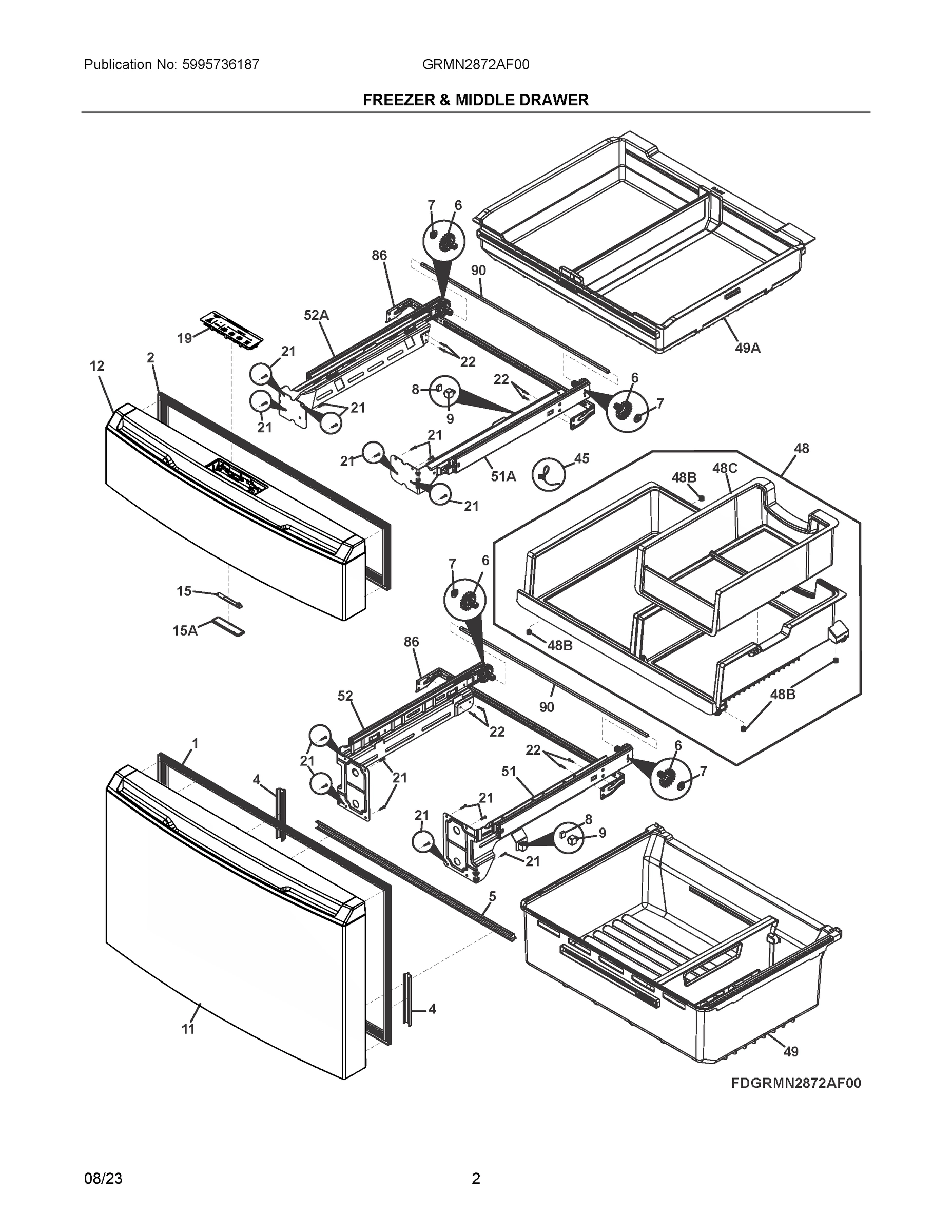 02 - FREEZER & MIDDLE DRAWER