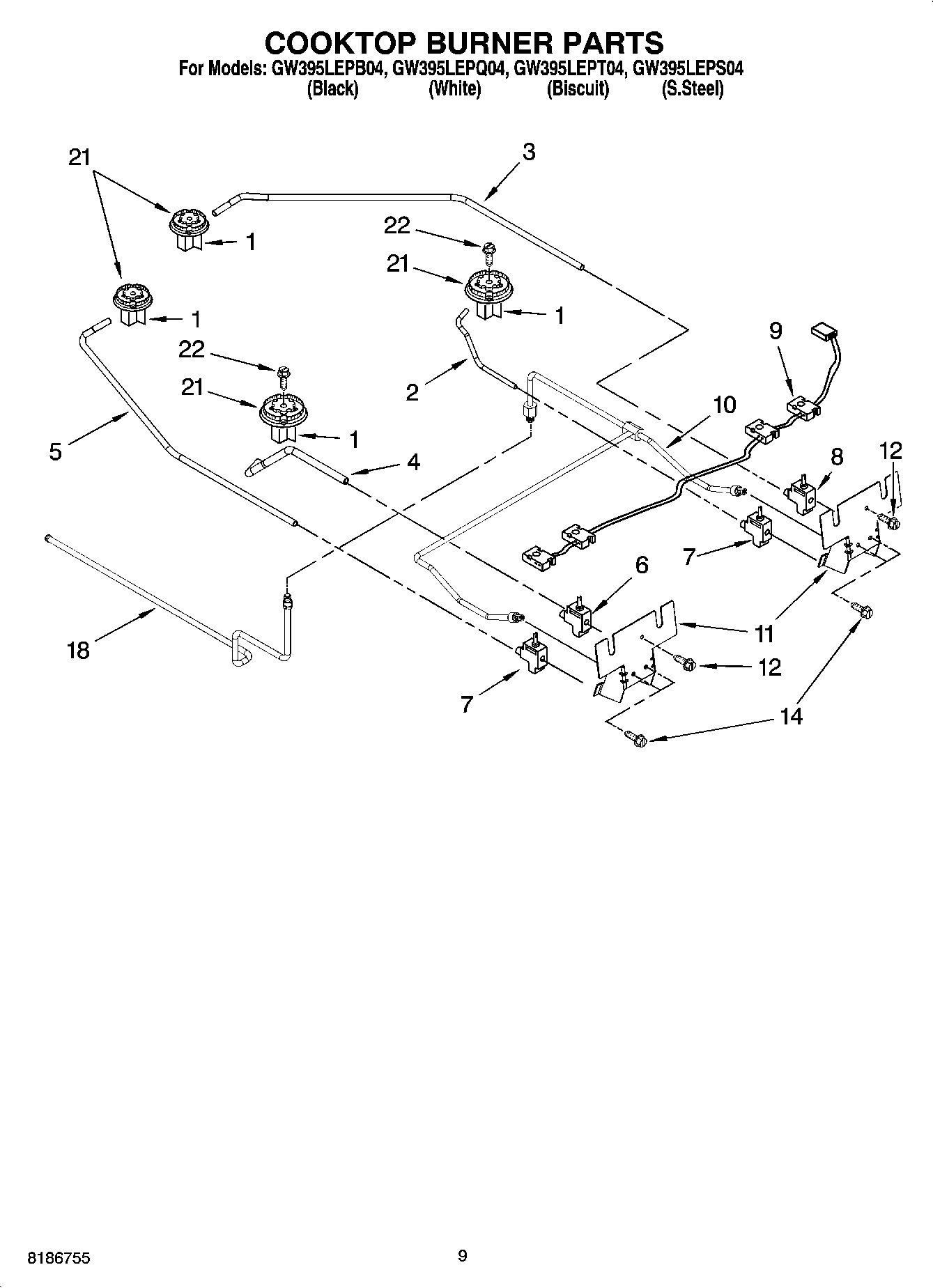 07 - COOKTOP BURNER PARTS, OPTIONAL PARTS