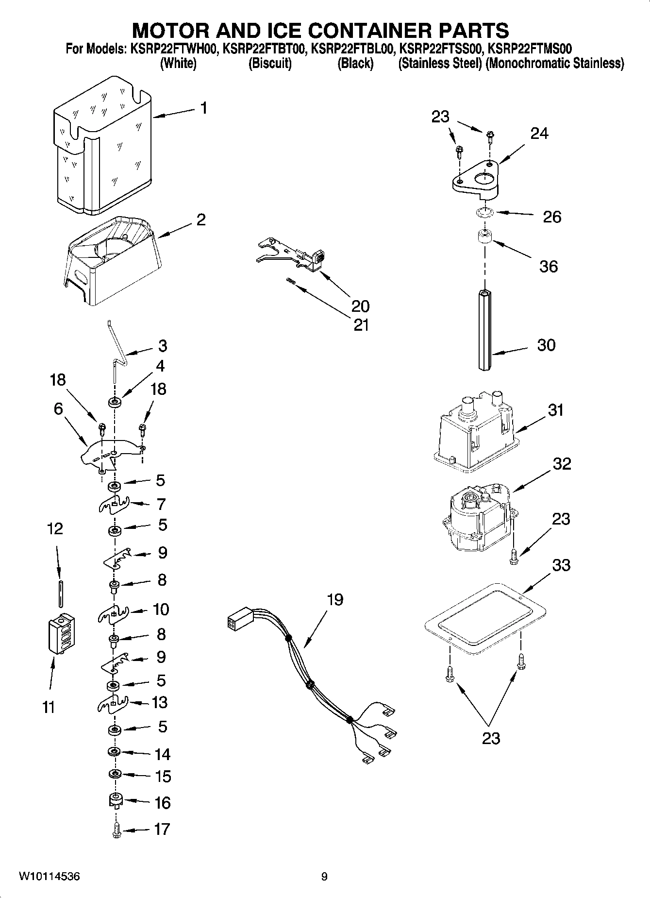 06 - MOTOR AND ICE CONTAINER PARTS