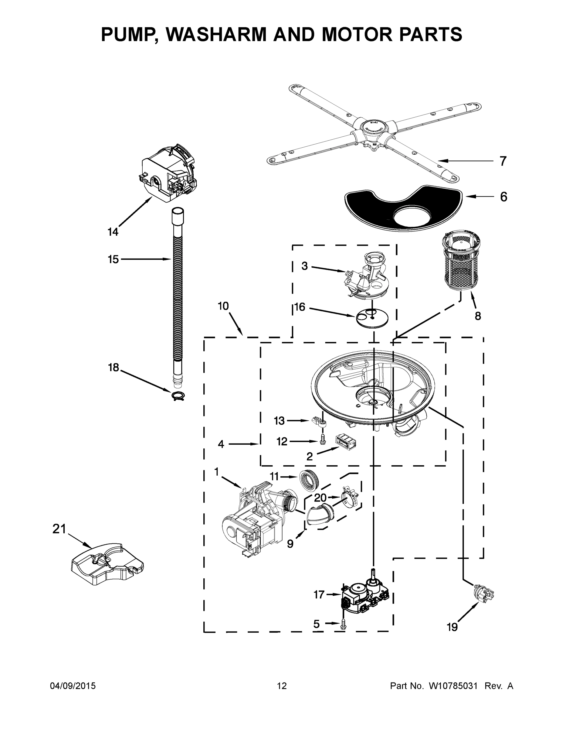 07 - PUMP, WASHARM AND MOTOR PARTS