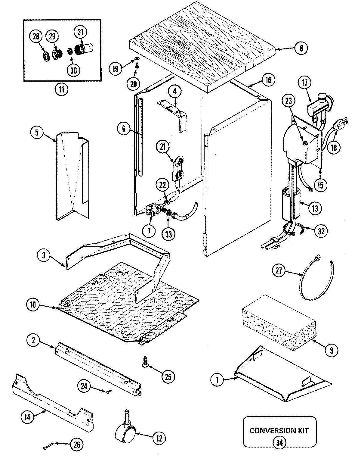 01 - CABINET & FAUCET COUPLER ASSY