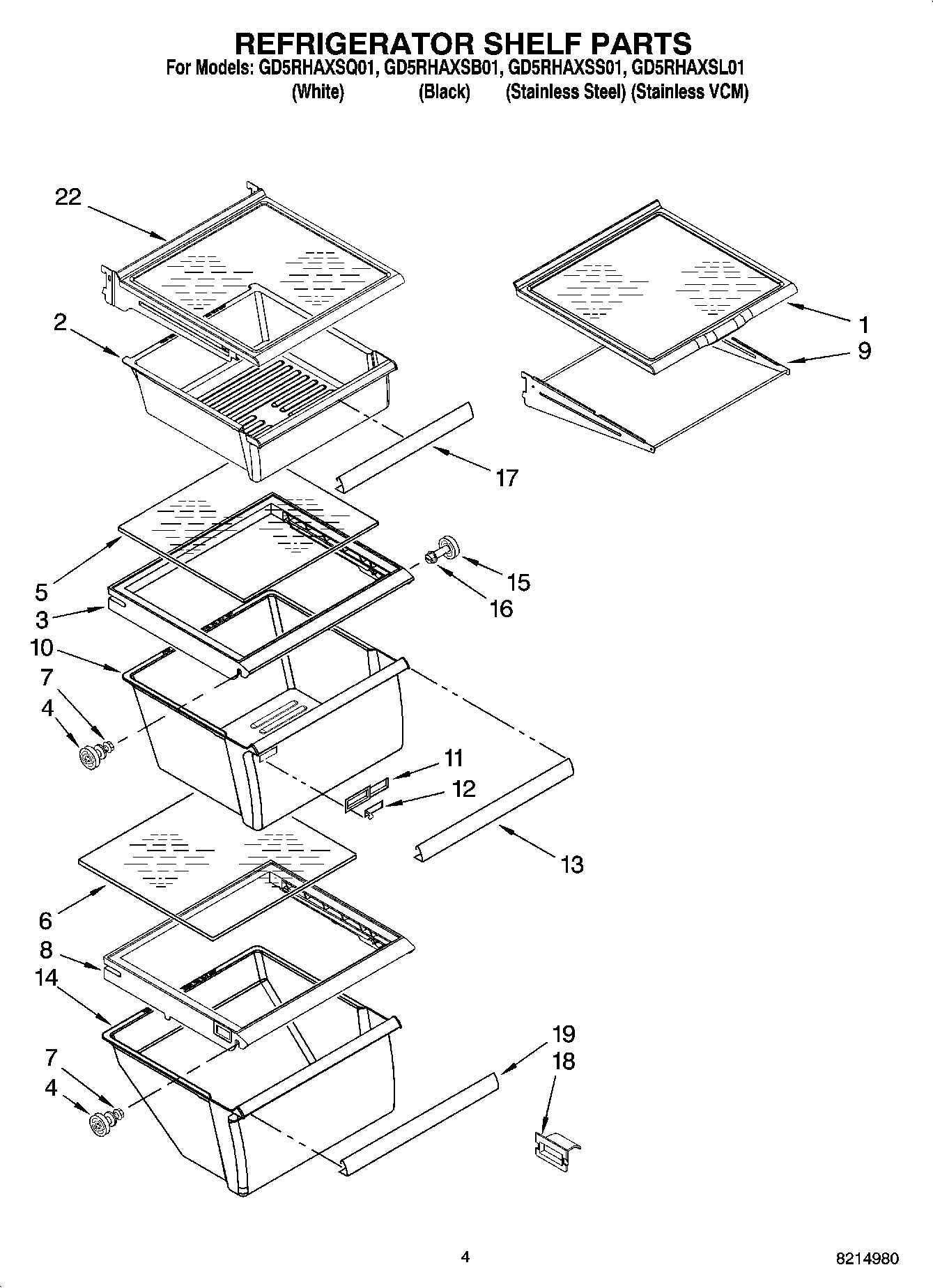 03 - REFRIGERATOR SHELF PARTS