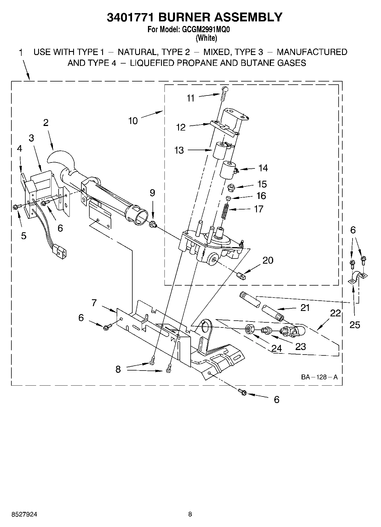 04 - 3401771 BURNER ASSEMBLY